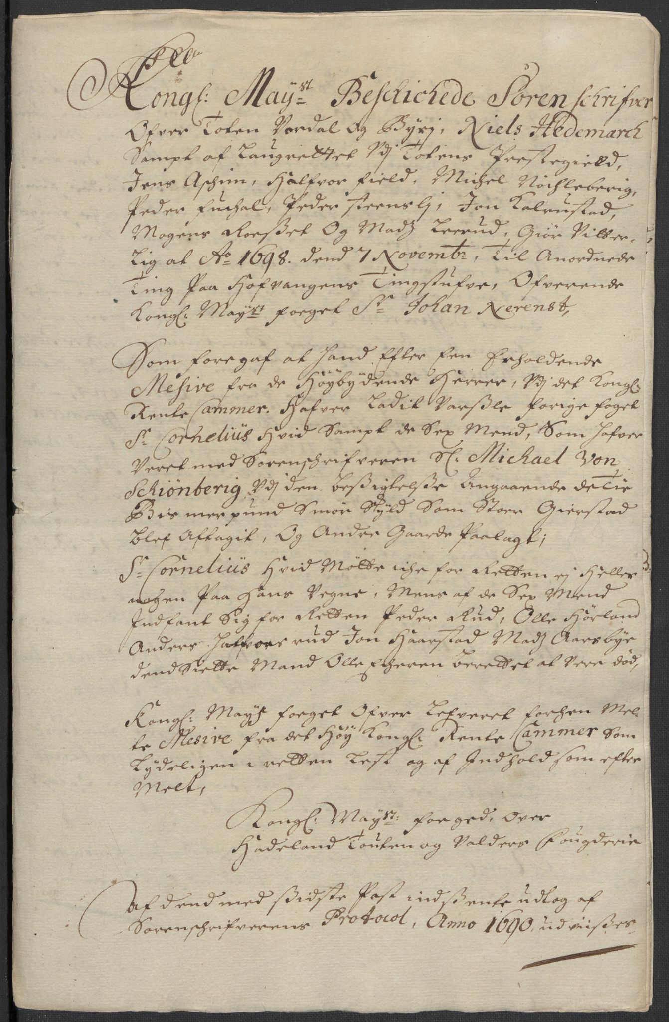 Rentekammeret inntil 1814, Reviderte regnskaper, Fogderegnskap, RA/EA-4092/R18/L1296: Fogderegnskap Hadeland, Toten og Valdres, 1698, s. 116