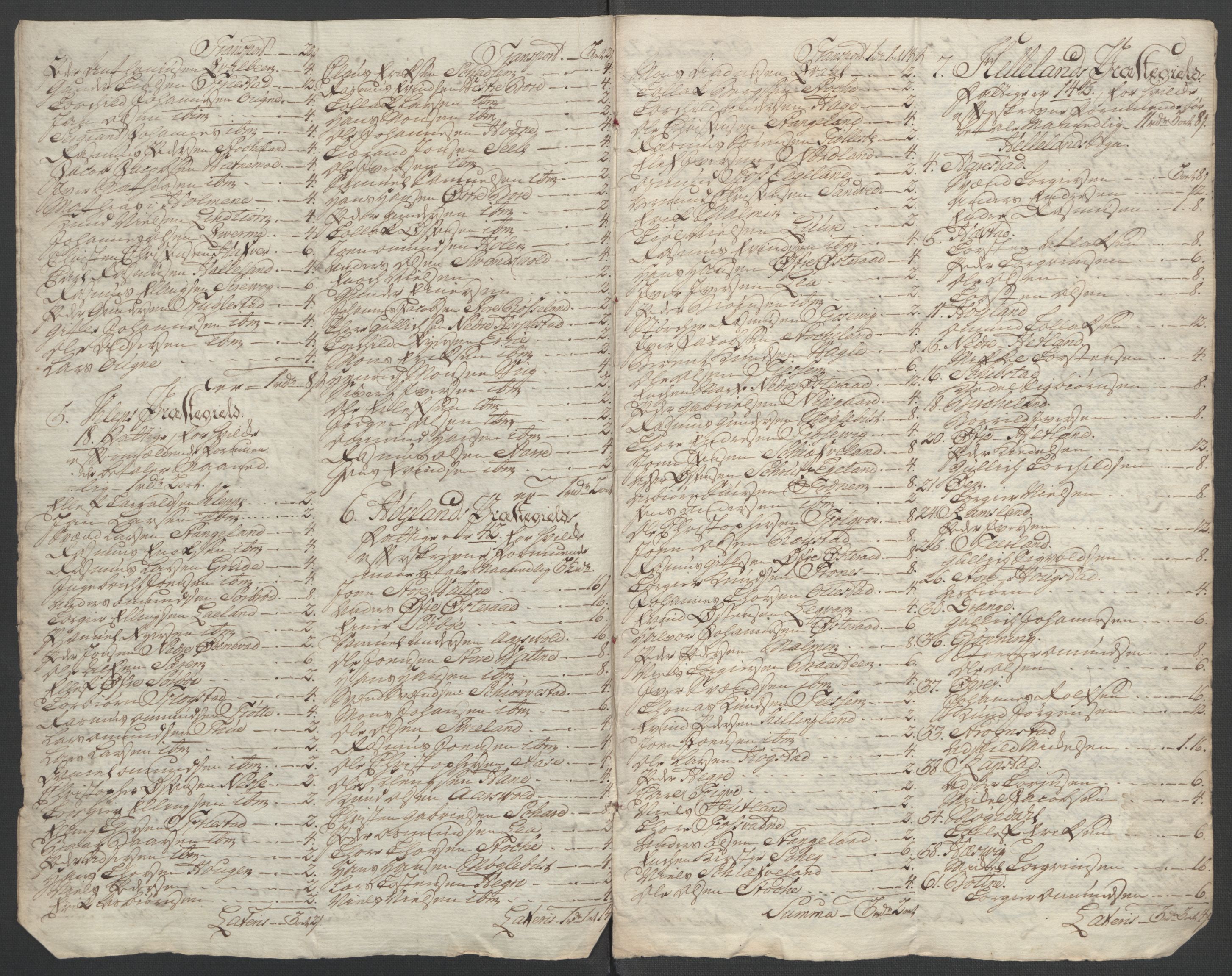 Rentekammeret inntil 1814, Reviderte regnskaper, Fogderegnskap, RA/EA-4092/R46/L2835: Ekstraskatten Jæren og Dalane, 1762-1764, s. 363