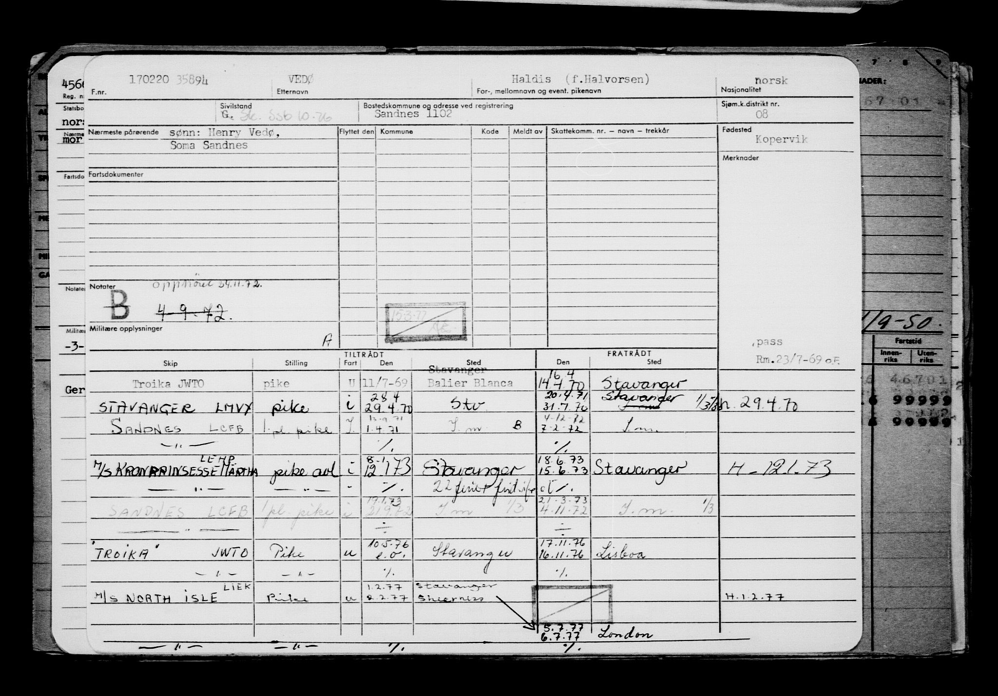 Direktoratet for sjømenn, RA/S-3545/G/Gb/L0177: Hovedkort, 1920, s. 316