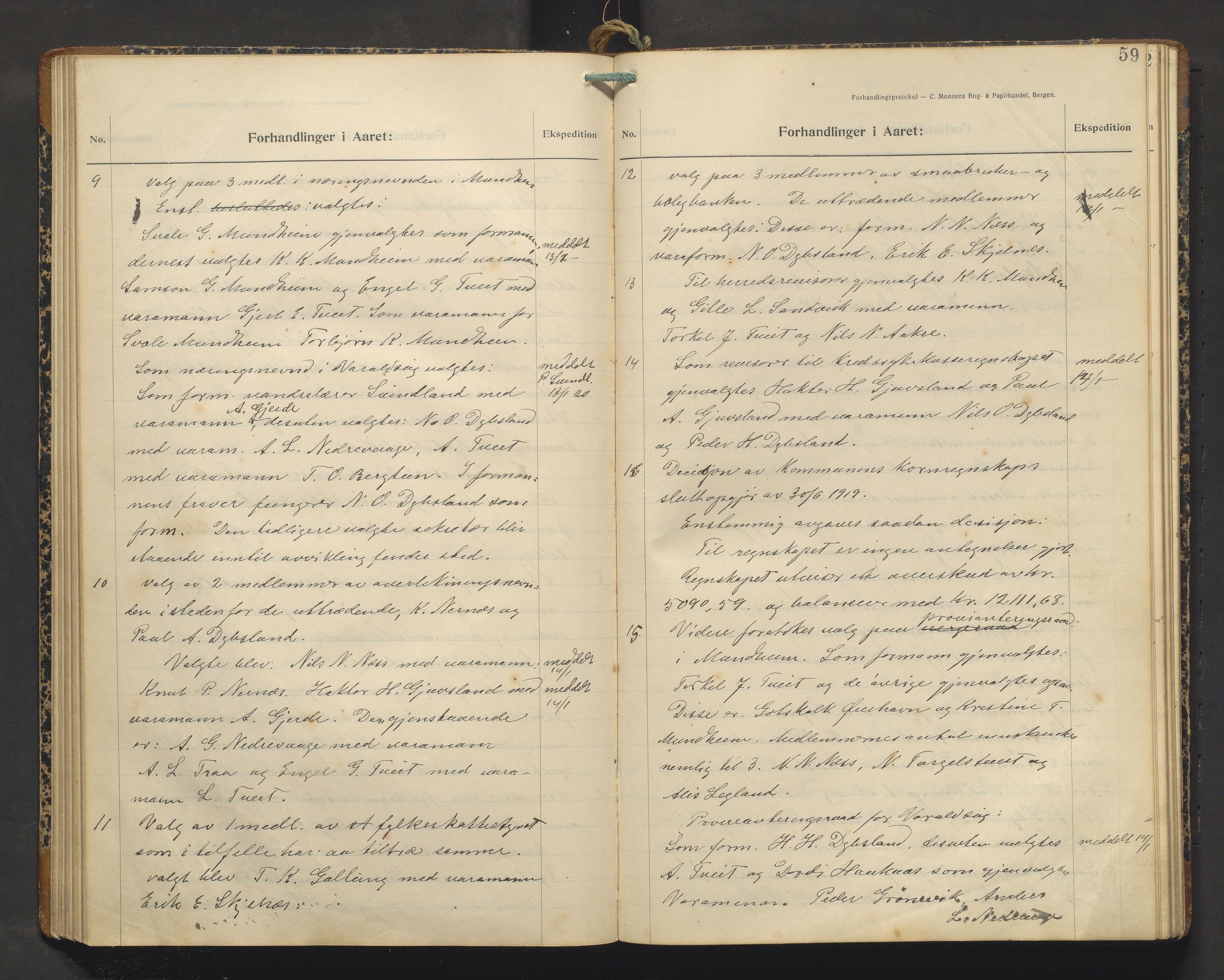Varaldsøy kommune. Formannskapet, IKAH/1225-021/A/Aa/L0003: Møtebok for Varaldsøy formannskap og heradsstyre, 1919-1921, s. 59