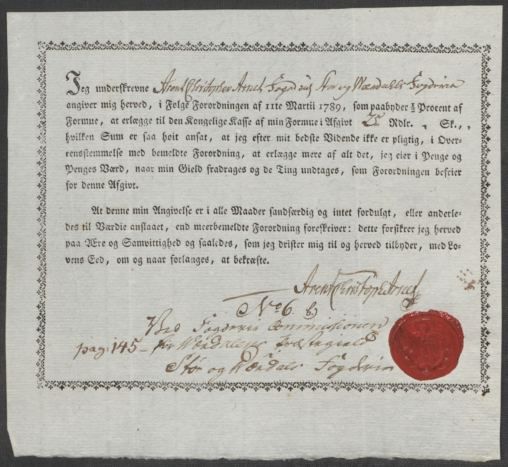 Rentekammeret inntil 1814, Reviderte regnskaper, Mindre regnskaper, AV/RA-EA-4068/Rf/Rfe/L0046: Stjørdal og Verdal fogderi, 1789, s. 352