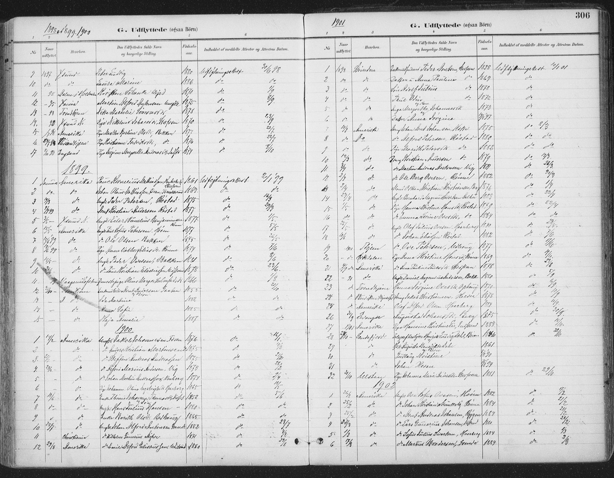 Ministerialprotokoller, klokkerbøker og fødselsregistre - Sør-Trøndelag, SAT/A-1456/659/L0743: Ministerialbok nr. 659A13, 1893-1910, s. 306