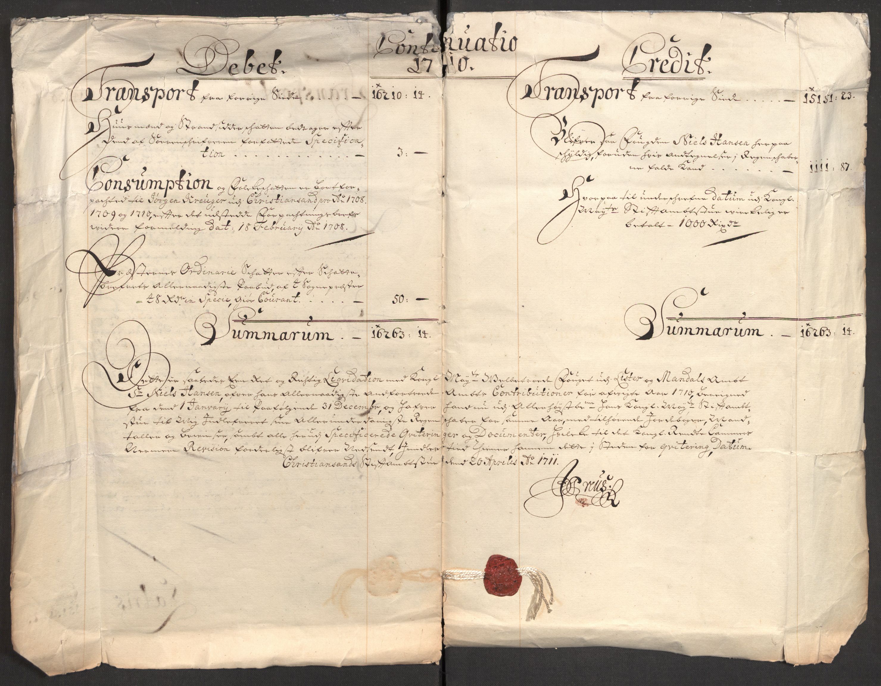 Rentekammeret inntil 1814, Reviderte regnskaper, Fogderegnskap, AV/RA-EA-4092/R43/L2553: Fogderegnskap Lista og Mandal, 1710, s. 9