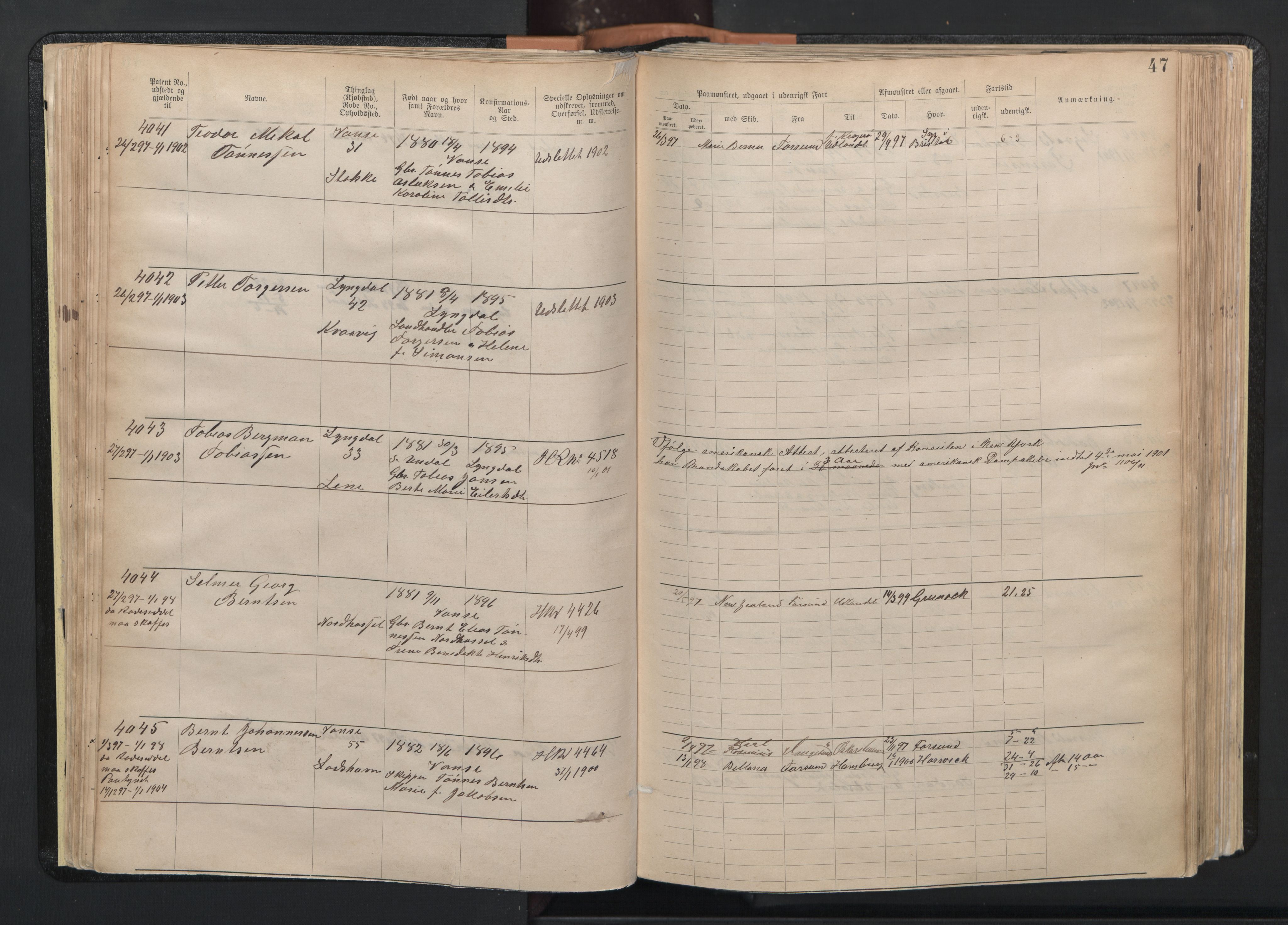 Farsund mønstringskrets, AV/SAK-2031-0017/F/Fa/L0003: Annotasjonsrulle nr 3816-5304 med register, M-3, 1894-1948, s. 74