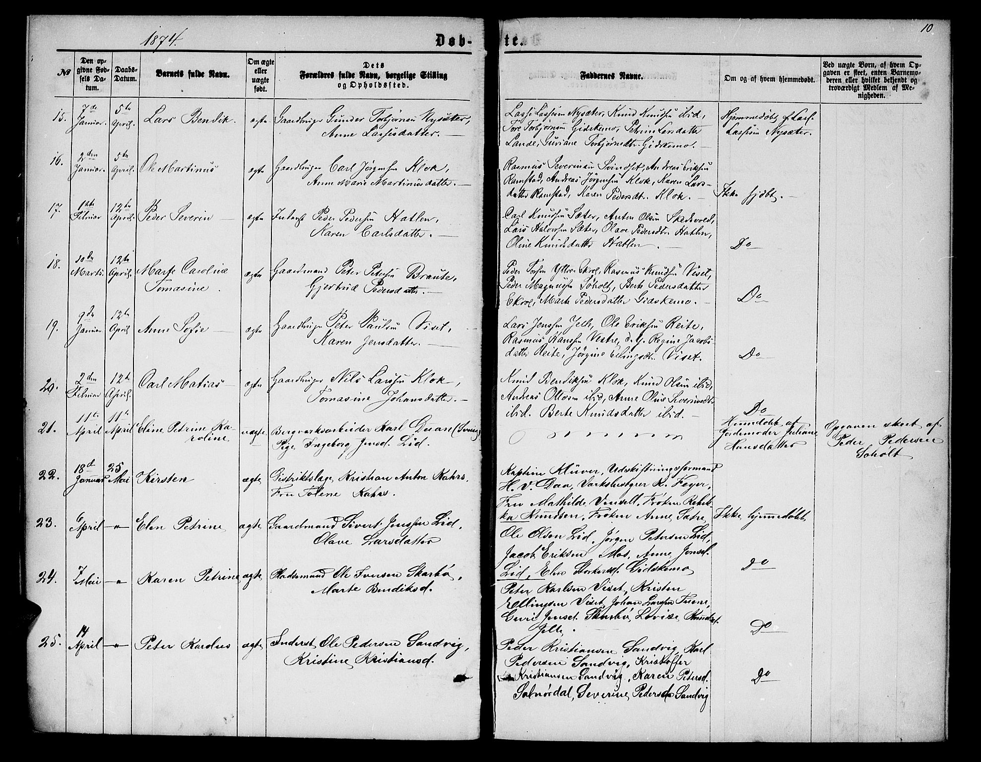 Ministerialprotokoller, klokkerbøker og fødselsregistre - Møre og Romsdal, AV/SAT-A-1454/522/L0325: Klokkerbok nr. 522C04, 1872-1877, s. 10