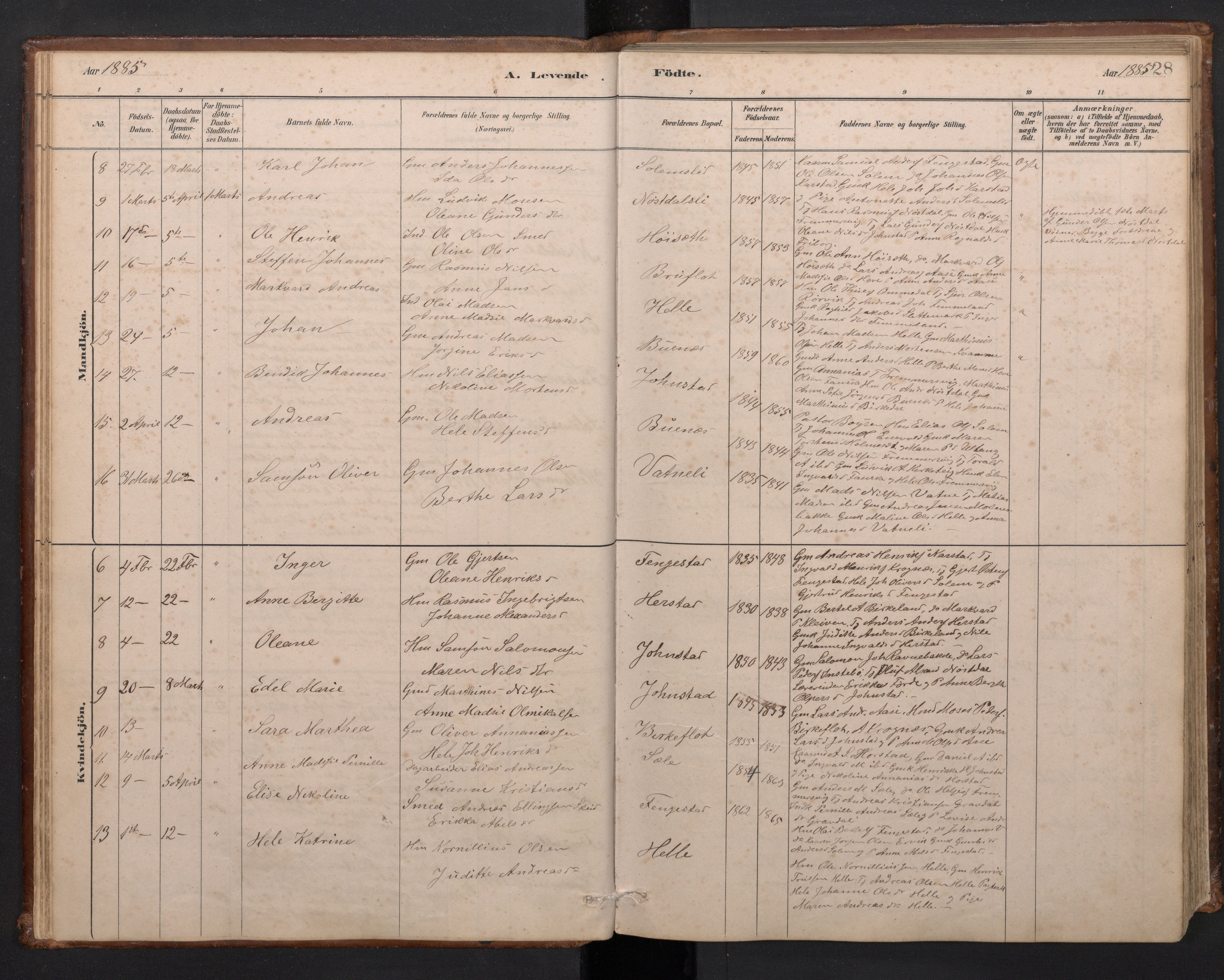 Førde sokneprestembete, AV/SAB-A-79901/H/Hab/Habd/L0003: Klokkerbok nr. D 3, 1881-1897, s. 27b-28a