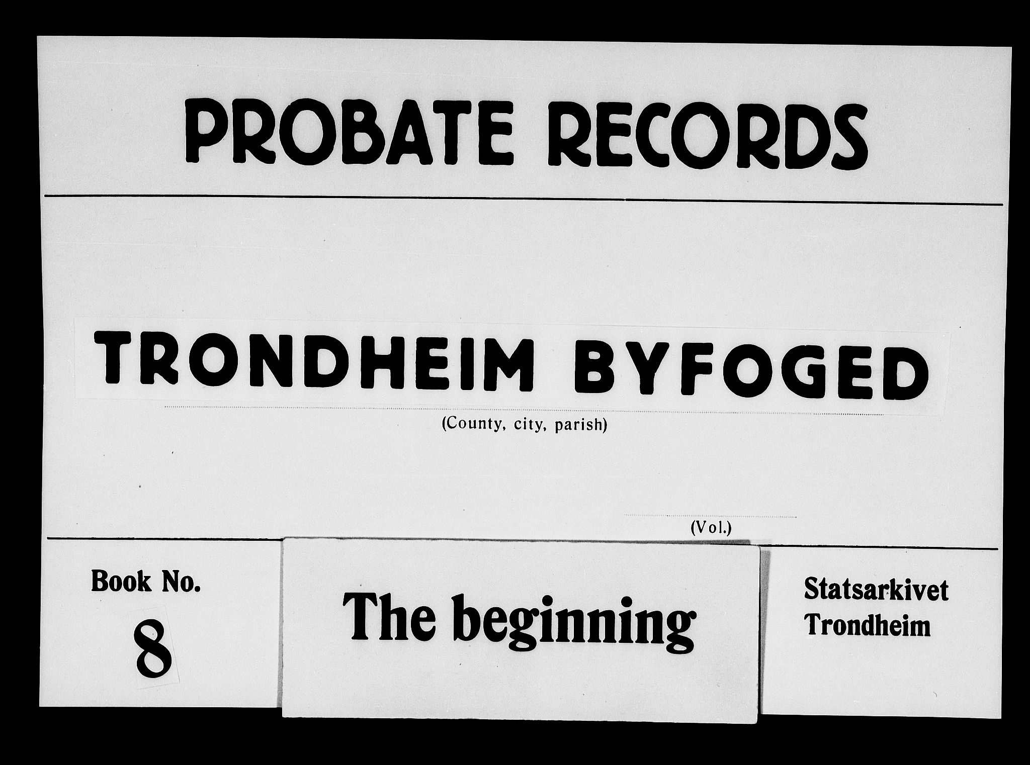 Trondheim byfogd, AV/SAT-A-0003/1/3/3A/L0008: Skifteprotokoll - gml.nr.8. (m/ register), 1716-1722