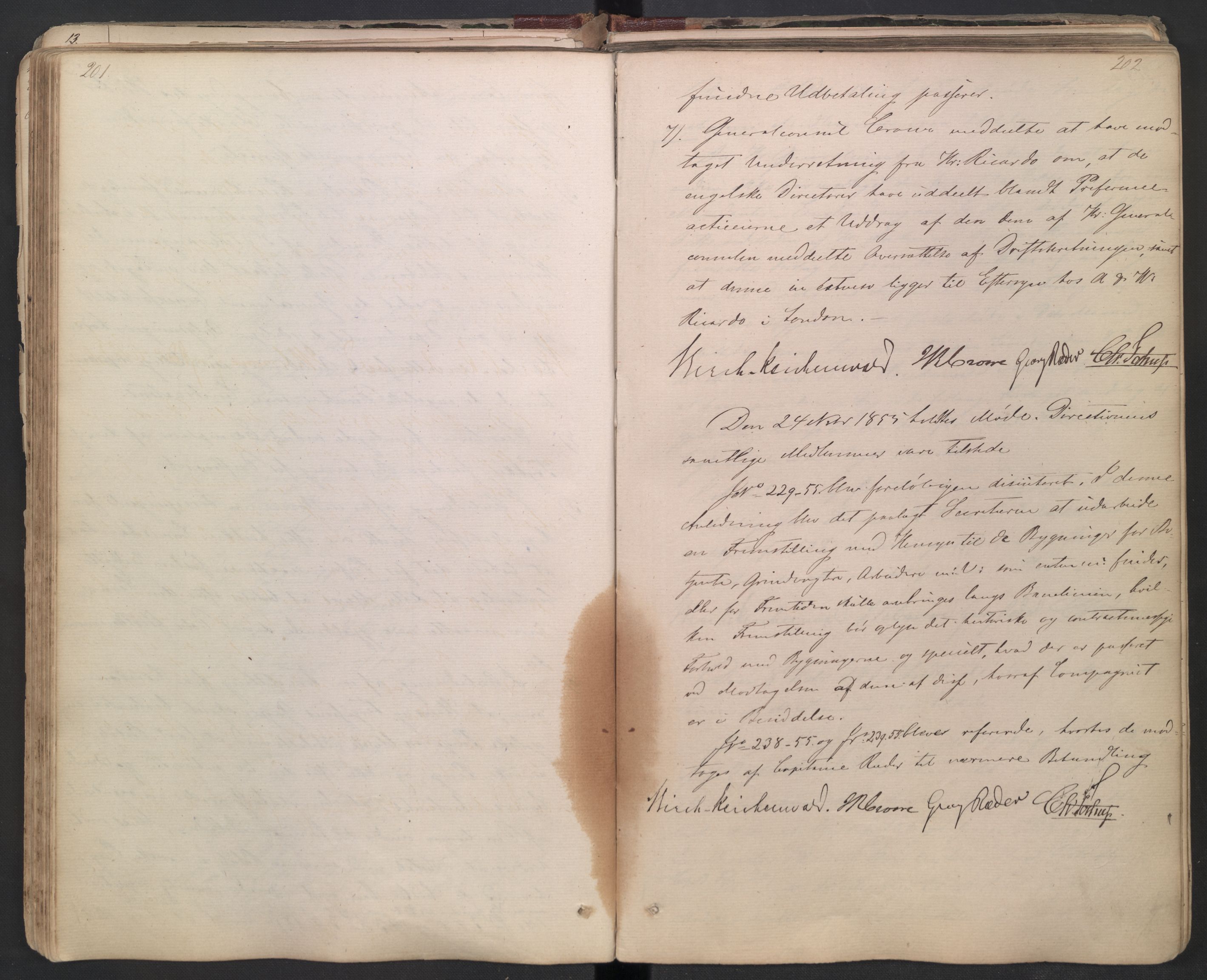 Norges statsbaner (NSB), Hovedbanen, AV/SAO-A-10210a/b/A/L0002: Forhandlingsprotokoll, 1853-1865, s. 201-202