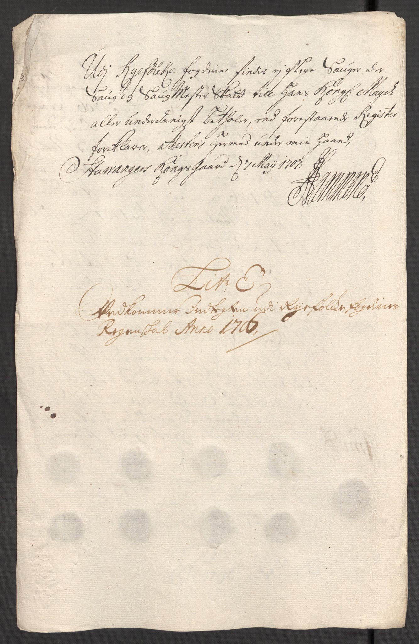 Rentekammeret inntil 1814, Reviderte regnskaper, Fogderegnskap, AV/RA-EA-4092/R47/L2861: Fogderegnskap Ryfylke, 1706-1709, s. 36