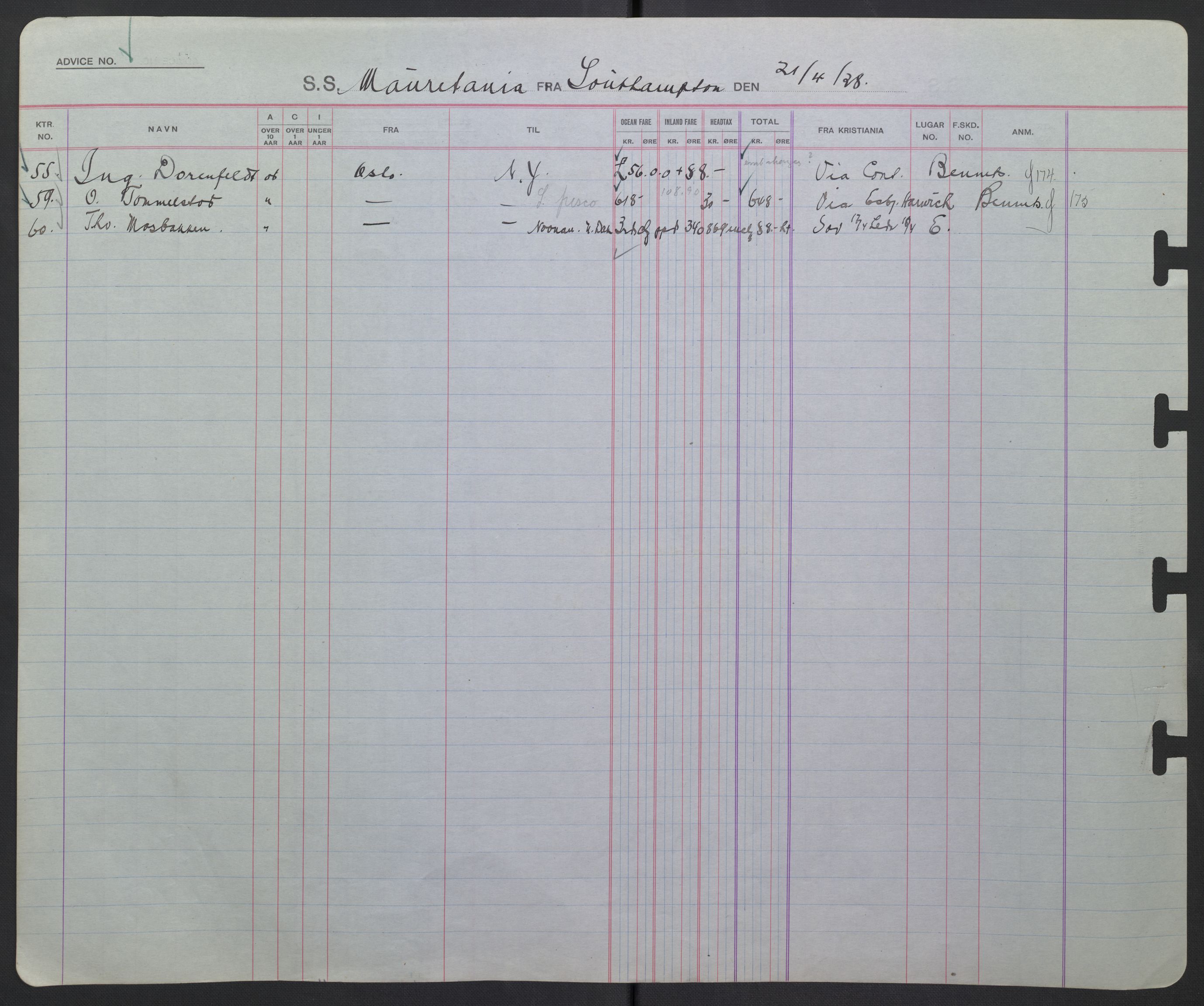 White Star-linjen, AV/SAO-PAO-0201/D/Db/L0004: Passasjerlister, 1928-1938, s. 17