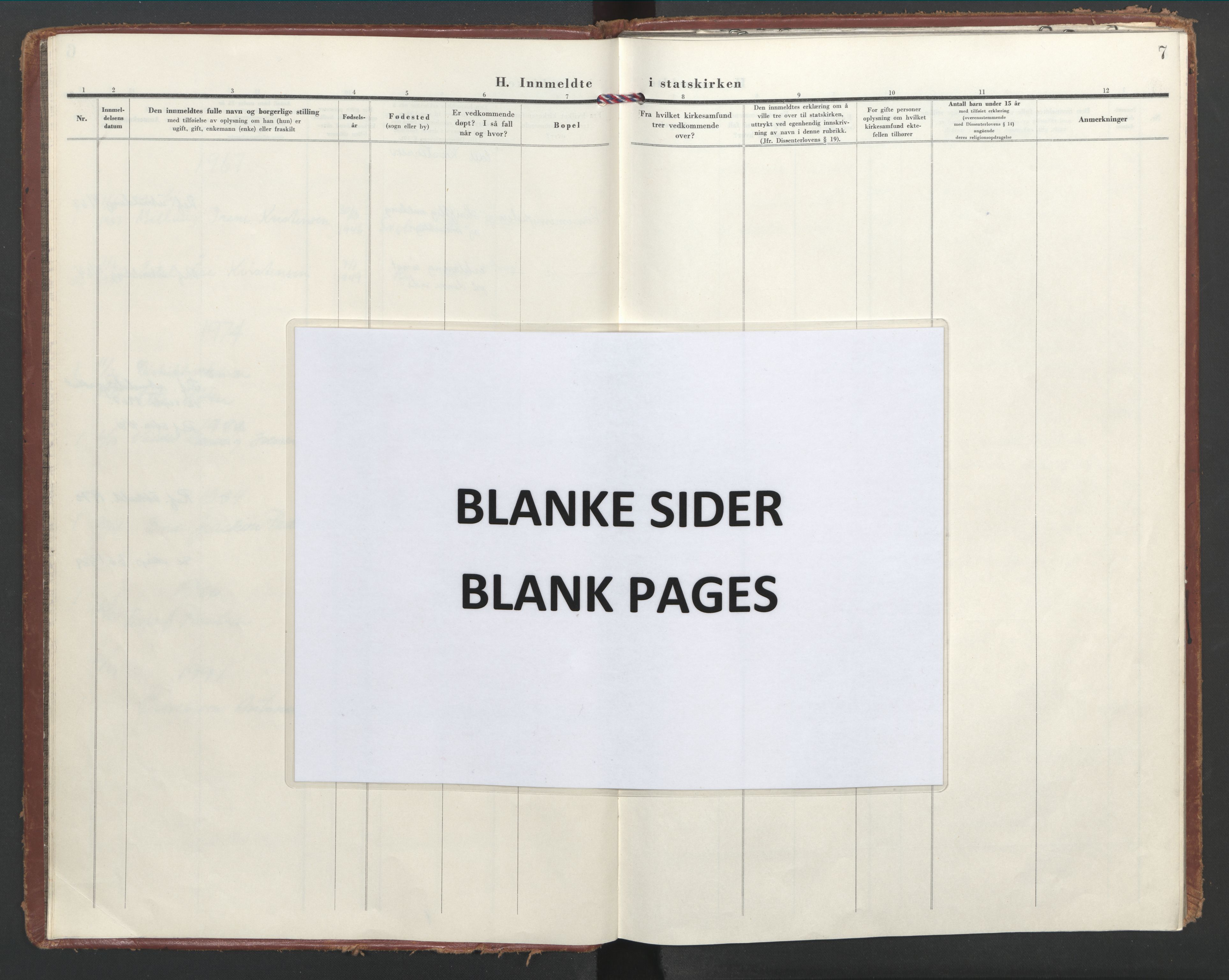 Ministerialprotokoller, klokkerbøker og fødselsregistre - Nordland, AV/SAT-A-1459/891/L1308: Ministerialbok nr. 891A13, 1951-1988, s. 7