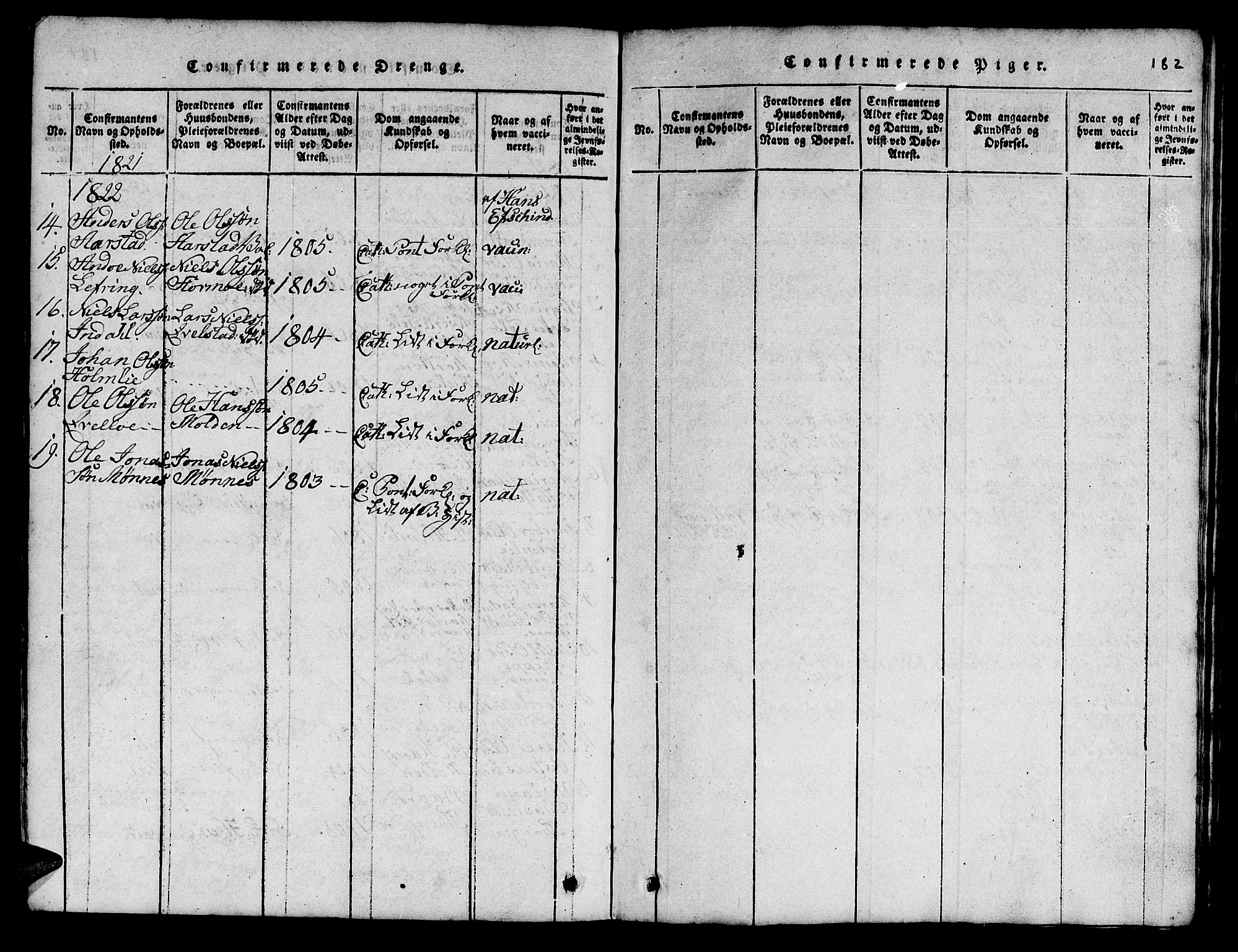 Ministerialprotokoller, klokkerbøker og fødselsregistre - Nord-Trøndelag, AV/SAT-A-1458/724/L0265: Klokkerbok nr. 724C01, 1816-1845, s. 182