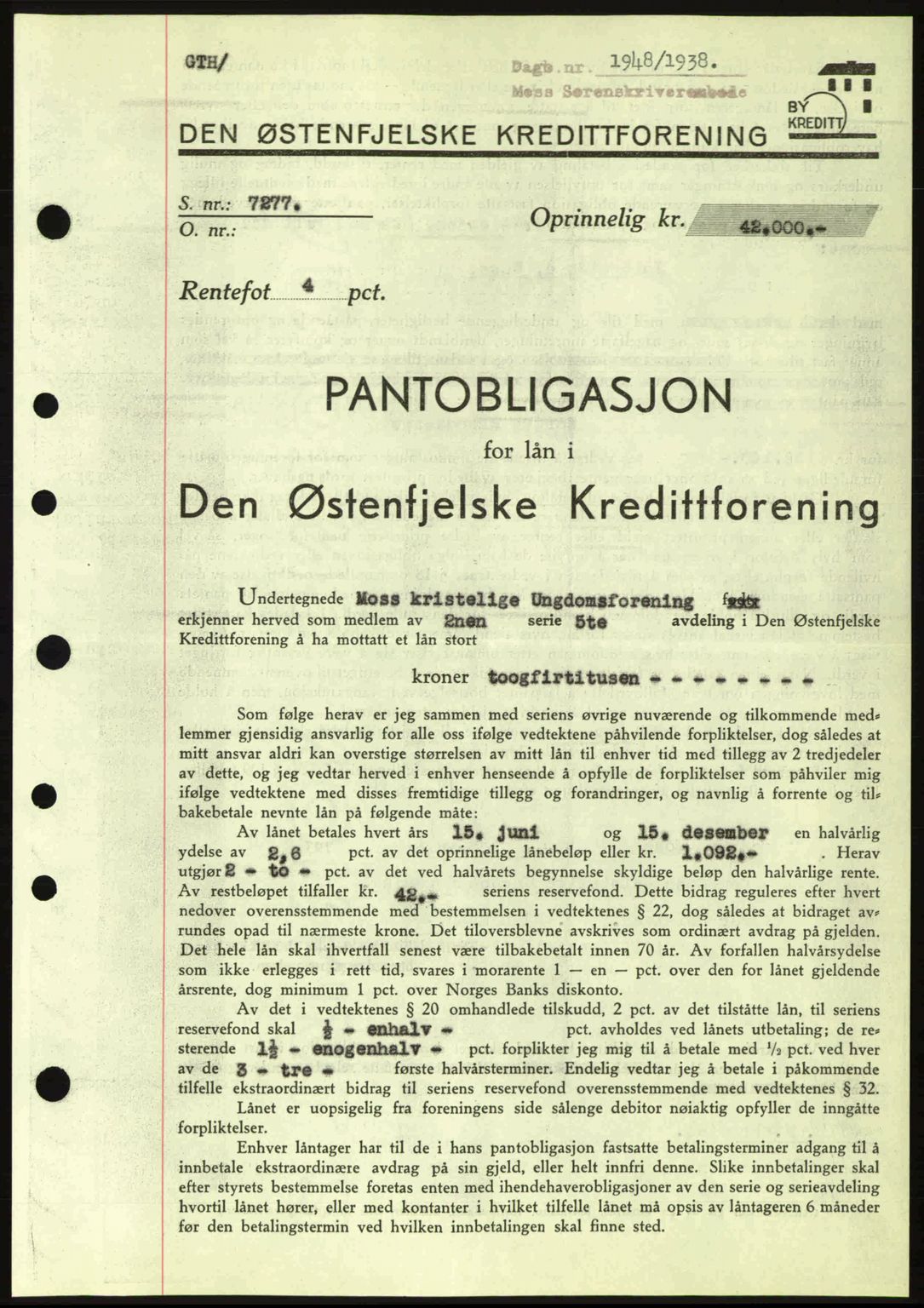 Moss sorenskriveri, SAO/A-10168: Pantebok nr. B6, 1938-1938, Dagboknr: 1948/1938