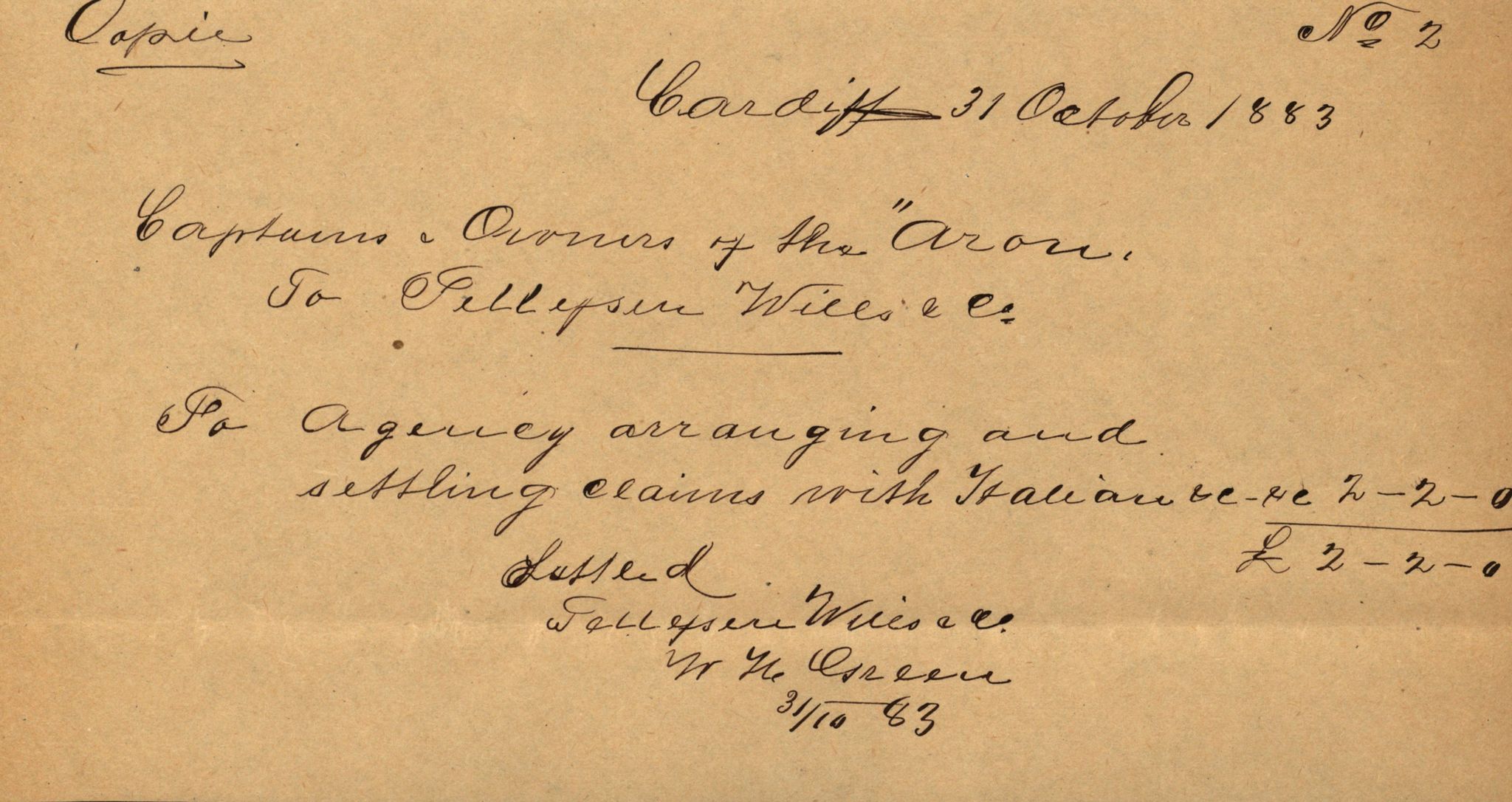 Pa 63 - Østlandske skibsassuranceforening, VEMU/A-1079/G/Ga/L0016/0016: Havaridokumenter / St. Petersburg, Ariel, B.M. Width, Aron, 1883, s. 13