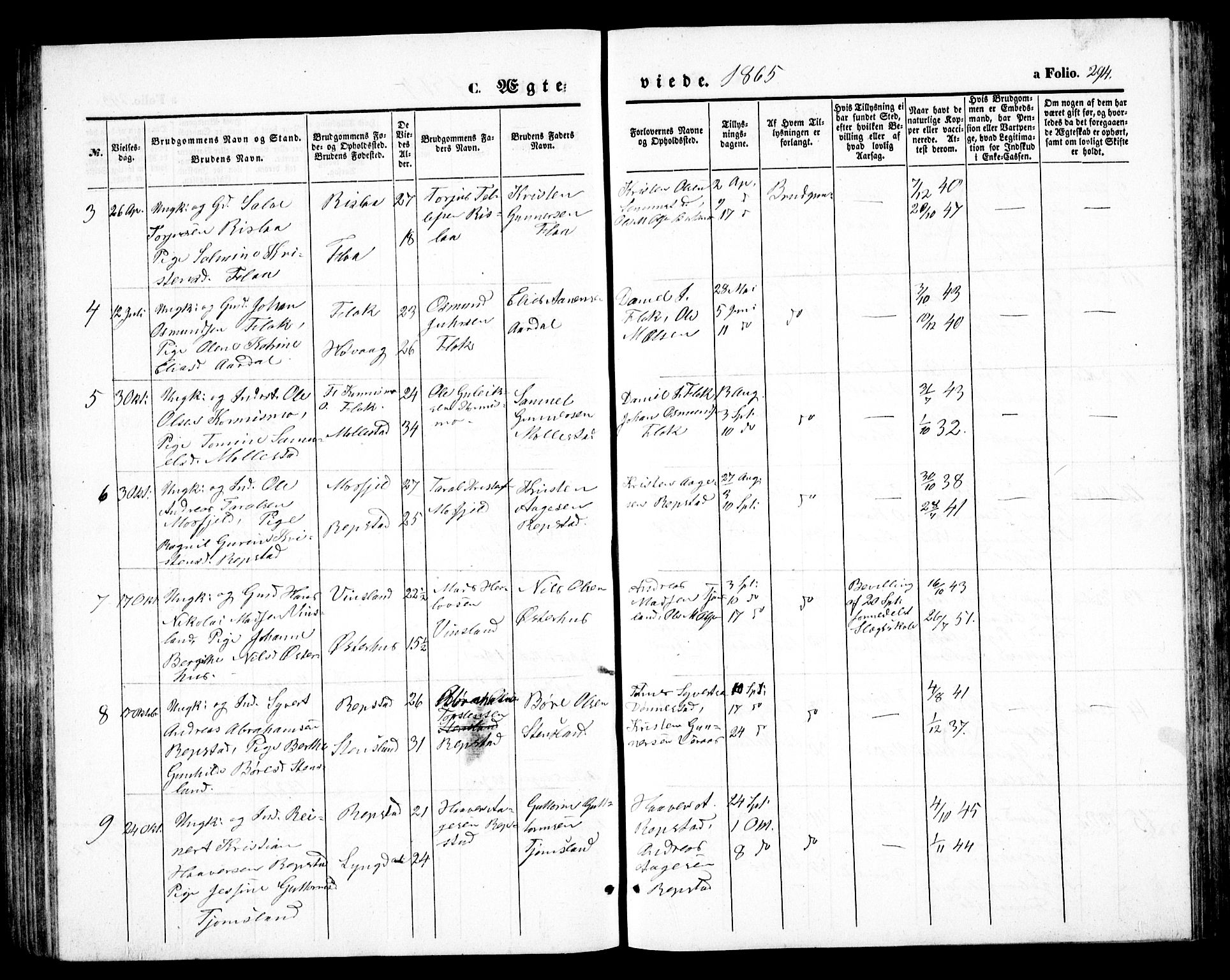 Birkenes sokneprestkontor, AV/SAK-1111-0004/F/Fb/L0002: Klokkerbok nr. B 2, 1849-1876, s. 294