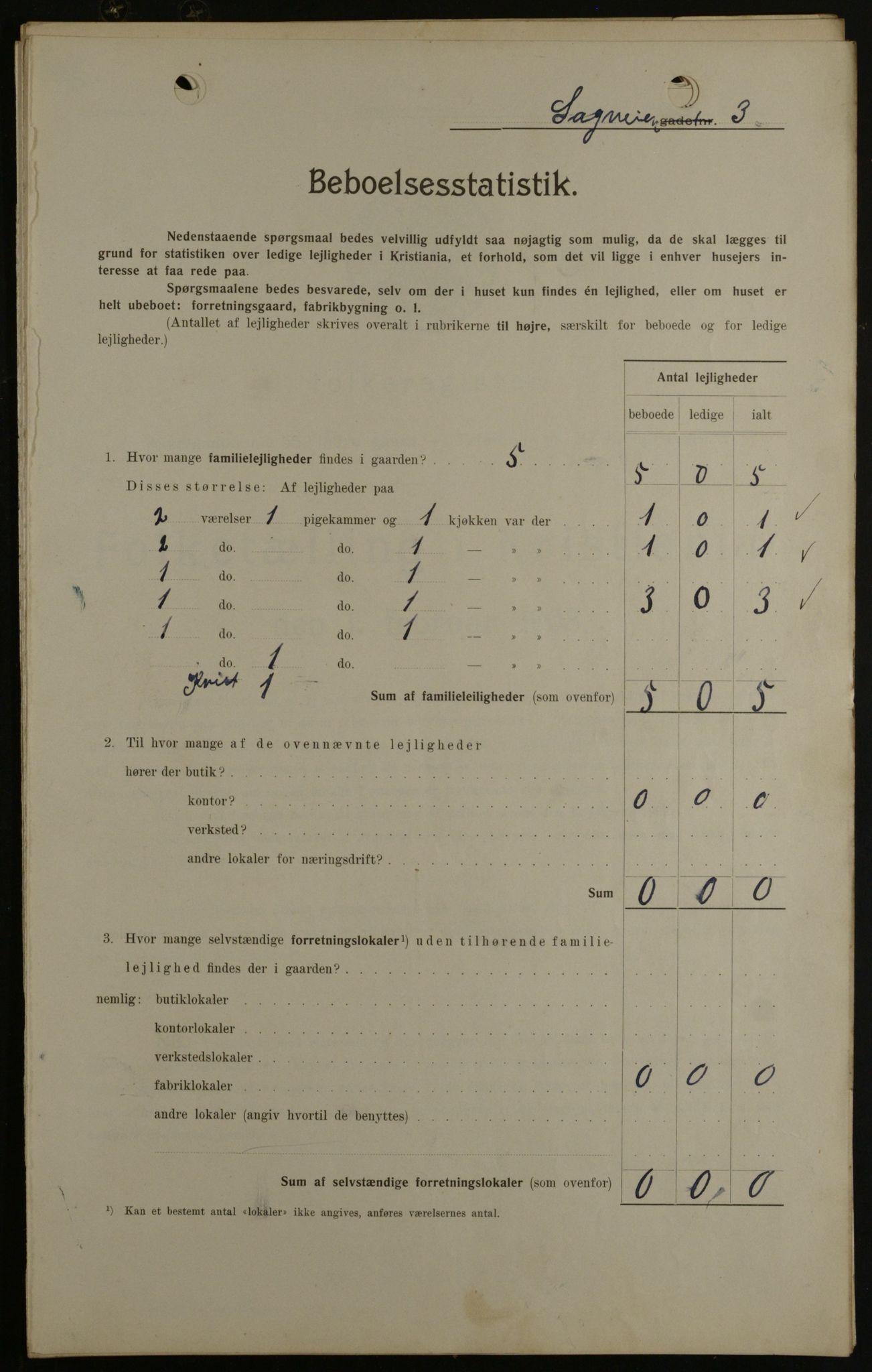 OBA, Kommunal folketelling 1.2.1908 for Kristiania kjøpstad, 1908, s. 77897