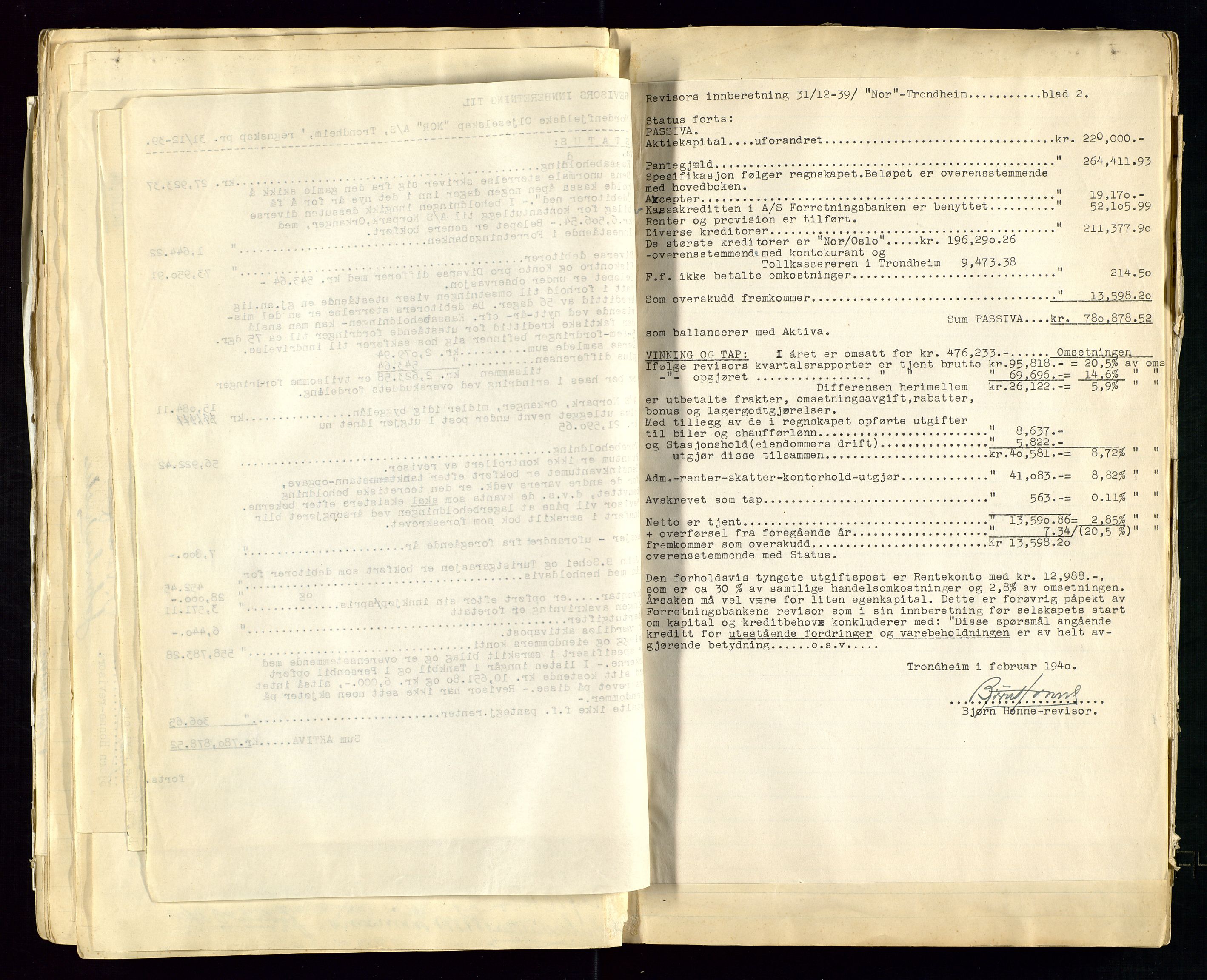 PA 1519 - Nordenfjeldske Oljeselskap, NOR A/S, SAST/A-101924/A/L0001: Styreprotokoll, 1937-1962, s. 29