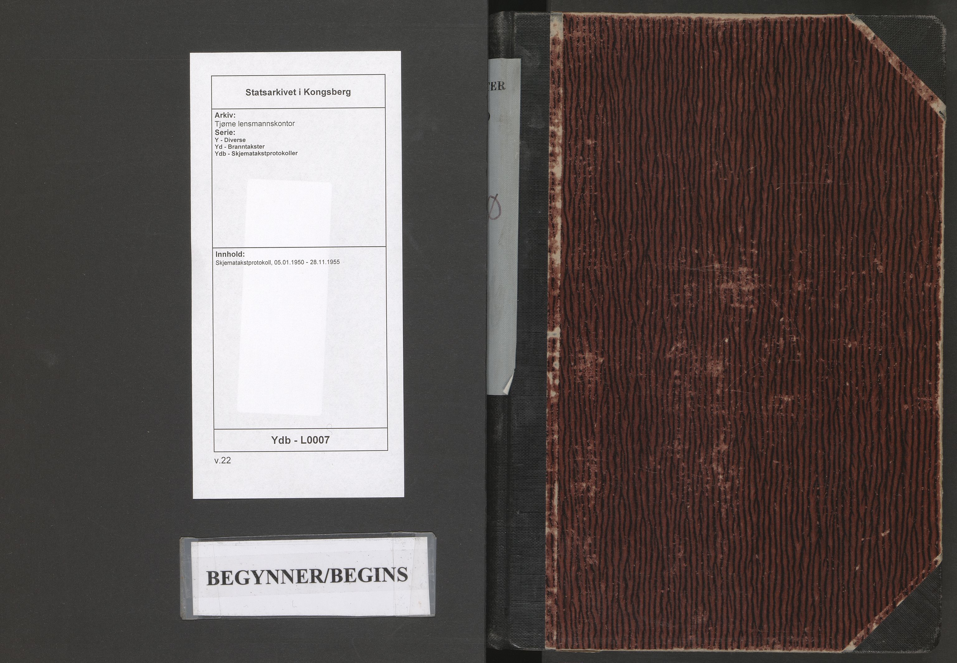 Tjøme lensmannskontor, AV/SAKO-A-55/Y/Yd/Ydb/L0007: Skjematakstprotokoll, 1950-1955