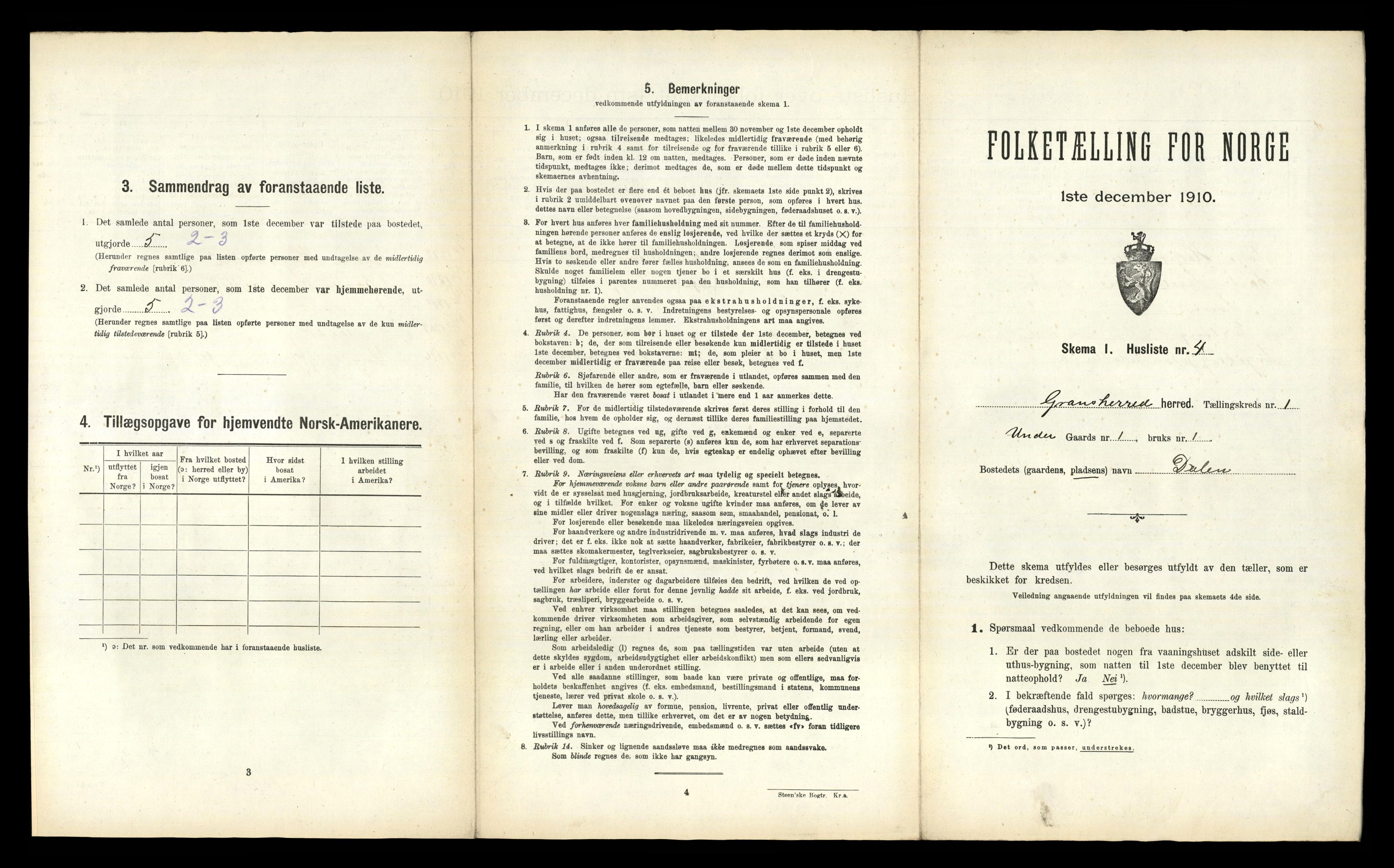 RA, Folketelling 1910 for 0824 Gransherad herred, 1910, s. 34