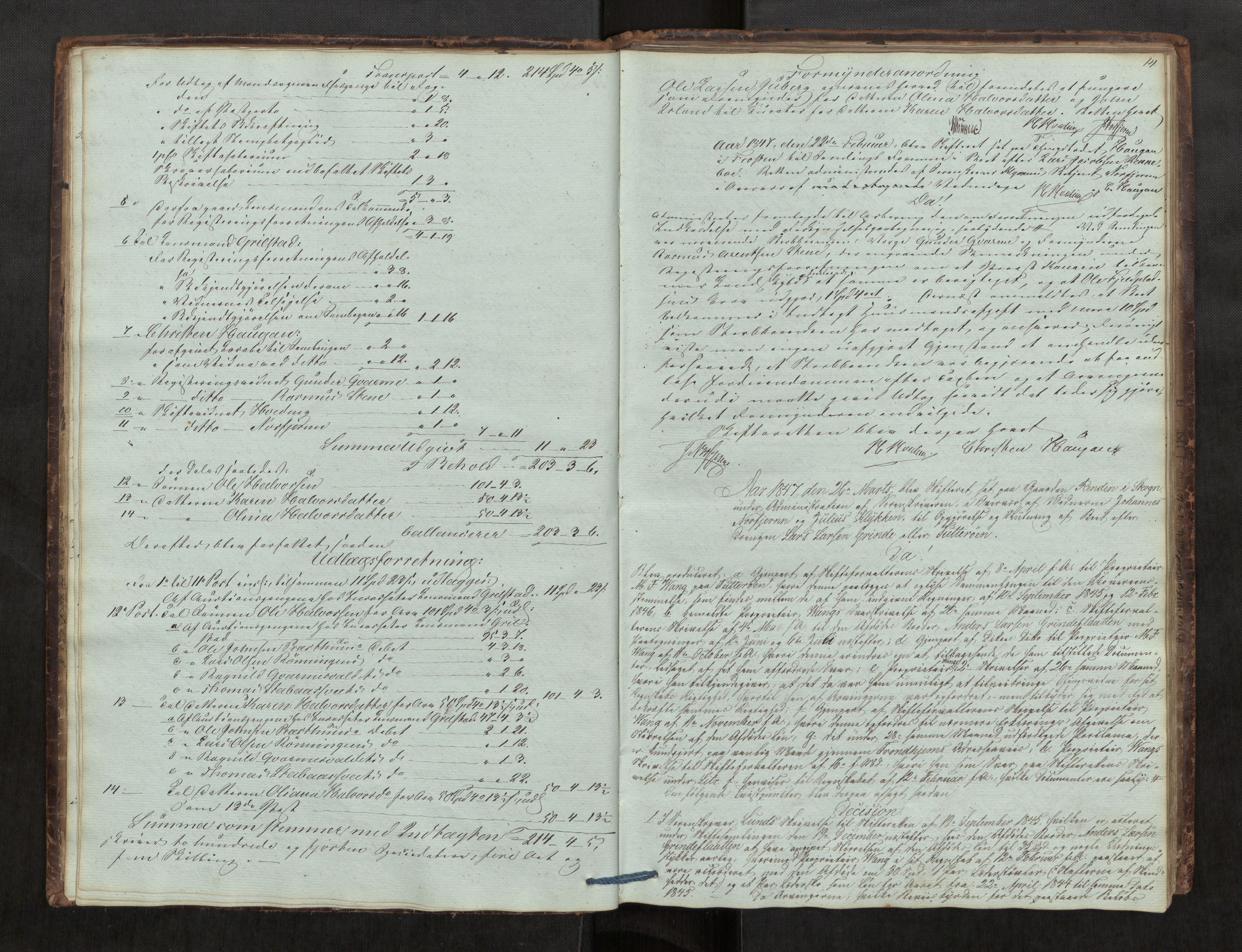 Stjør- og Verdal sorenskriveri, AV/SAT-A-4167/1/3/3B/L0004: Skifteforhandlingsprotokoll, 1845-1900, s. 14