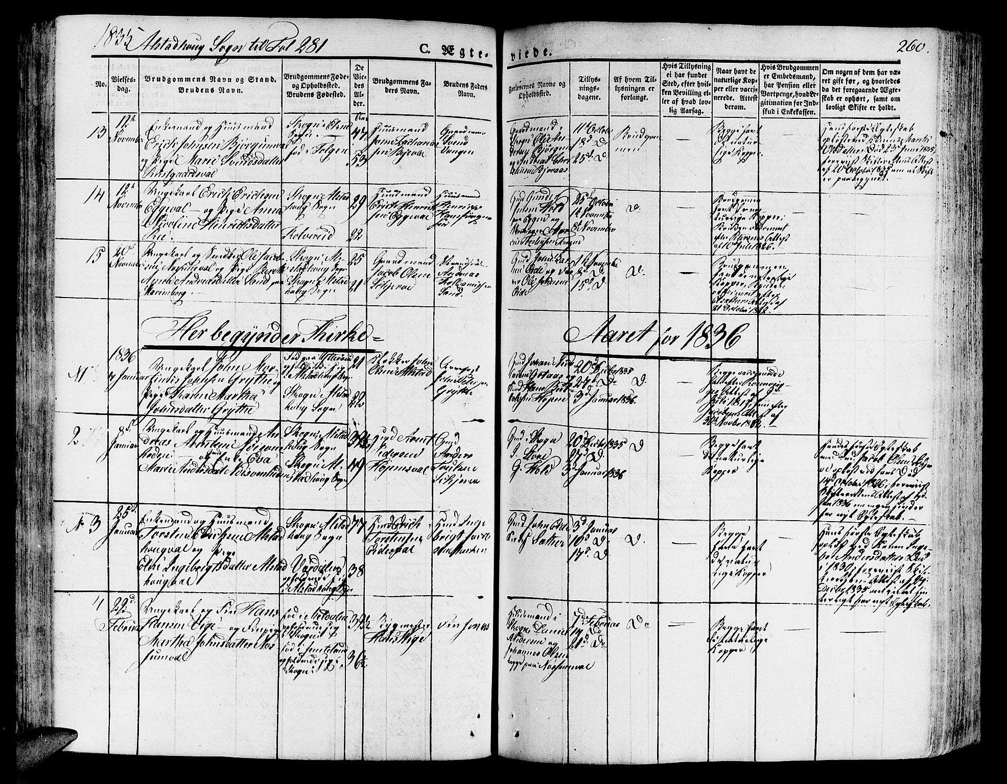 Ministerialprotokoller, klokkerbøker og fødselsregistre - Nord-Trøndelag, SAT/A-1458/717/L0152: Ministerialbok nr. 717A05 /1, 1825-1836, s. 260