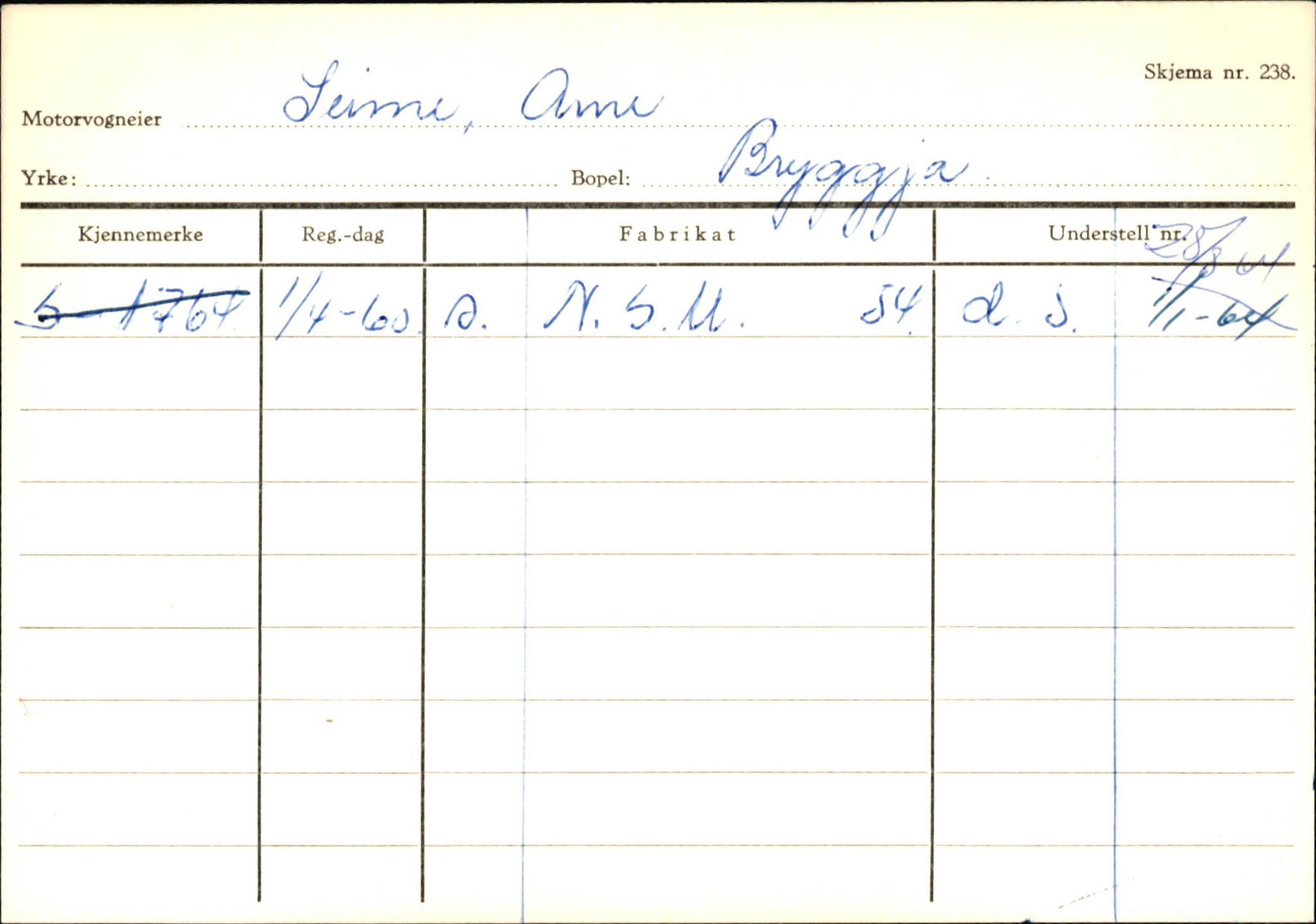 Statens vegvesen, Sogn og Fjordane vegkontor, SAB/A-5301/4/F/L0145: Registerkort Vågsøy S-Å. Årdal I-P, 1945-1975, s. 45