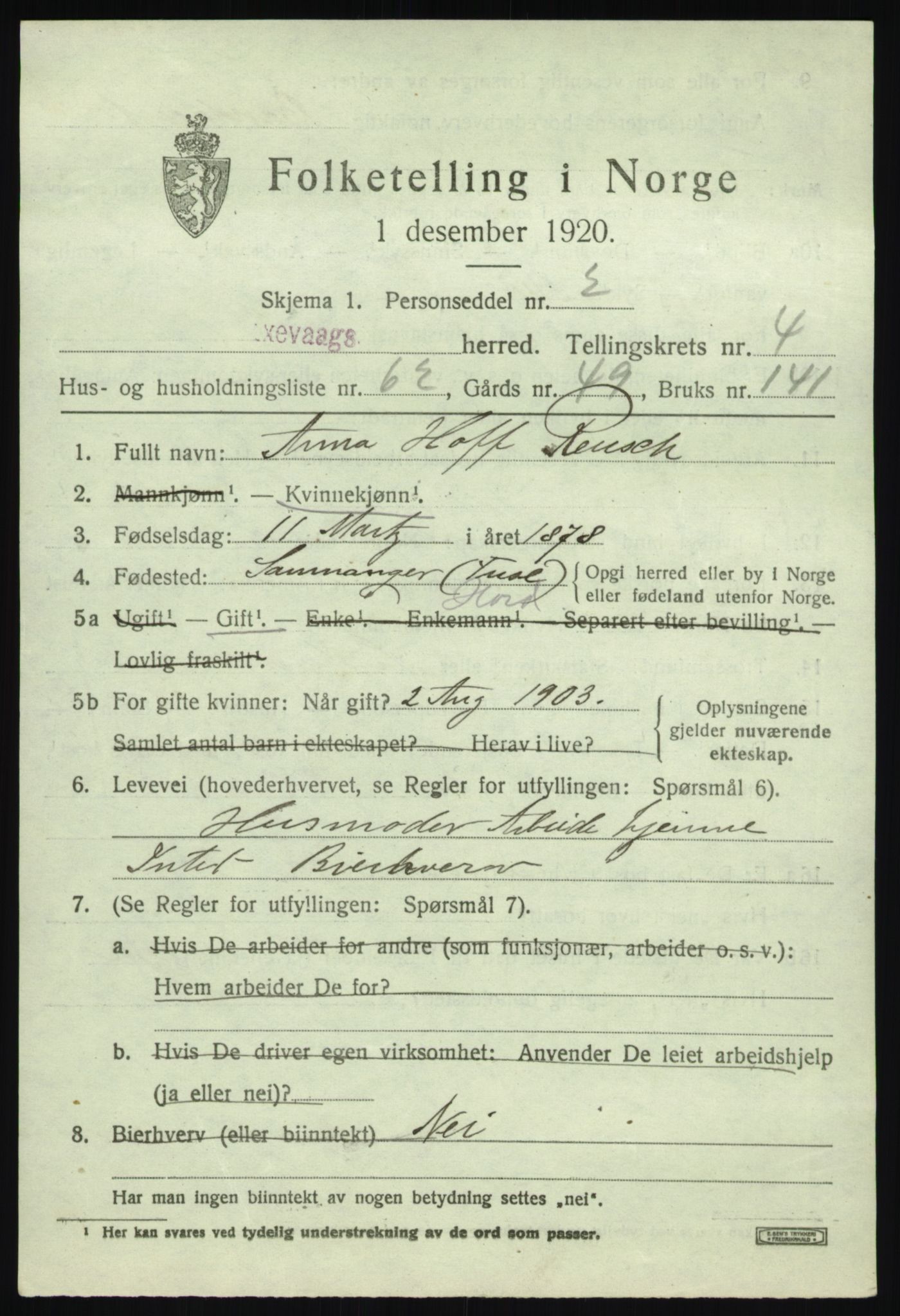 SAB, Folketelling 1920 for 1248 Laksevåg herred, 1920, s. 14272