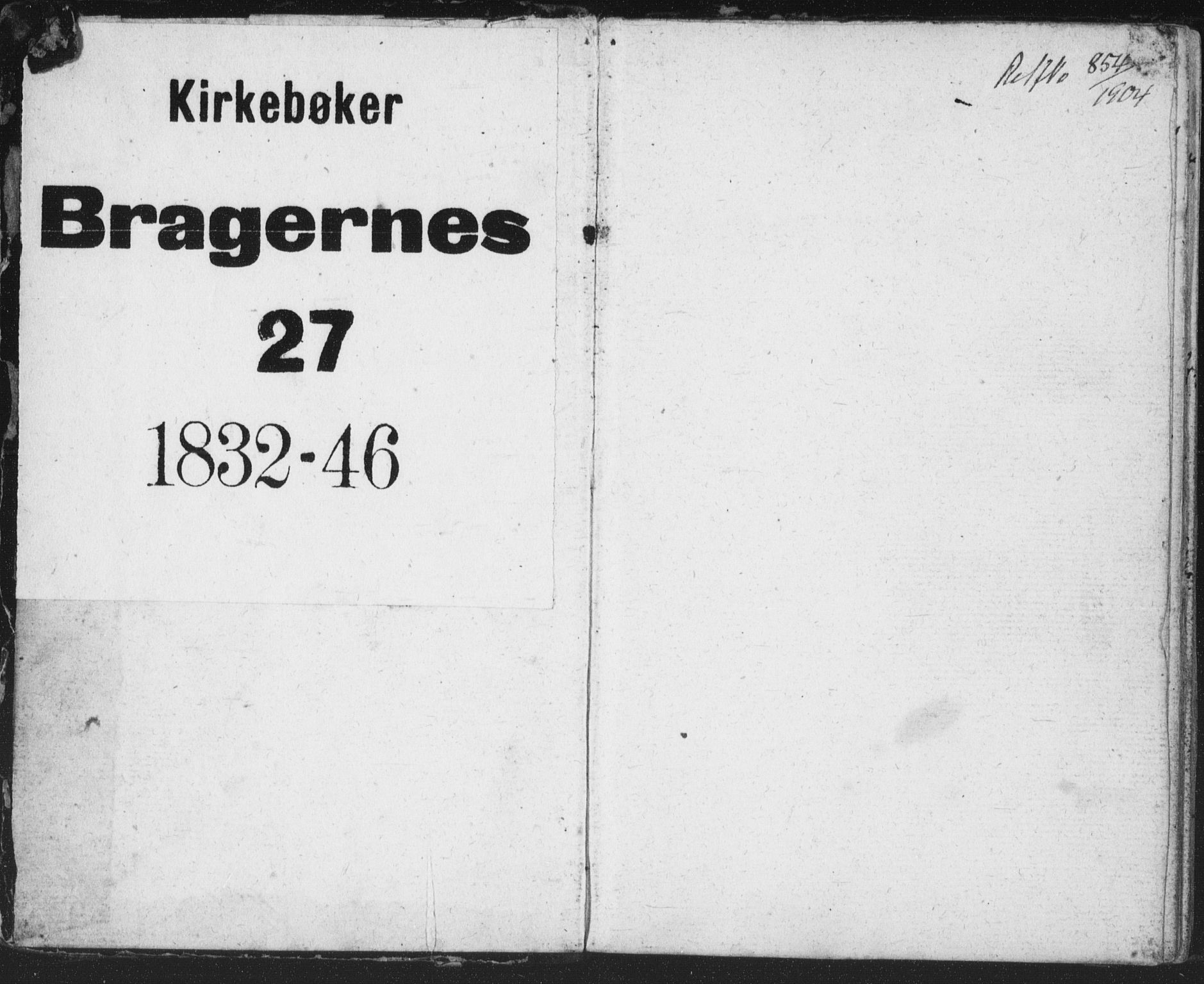 Bragernes kirkebøker, AV/SAKO-A-6/H/Ha/L0002: Lysningsprotokoll nr. 2, 1832-1846