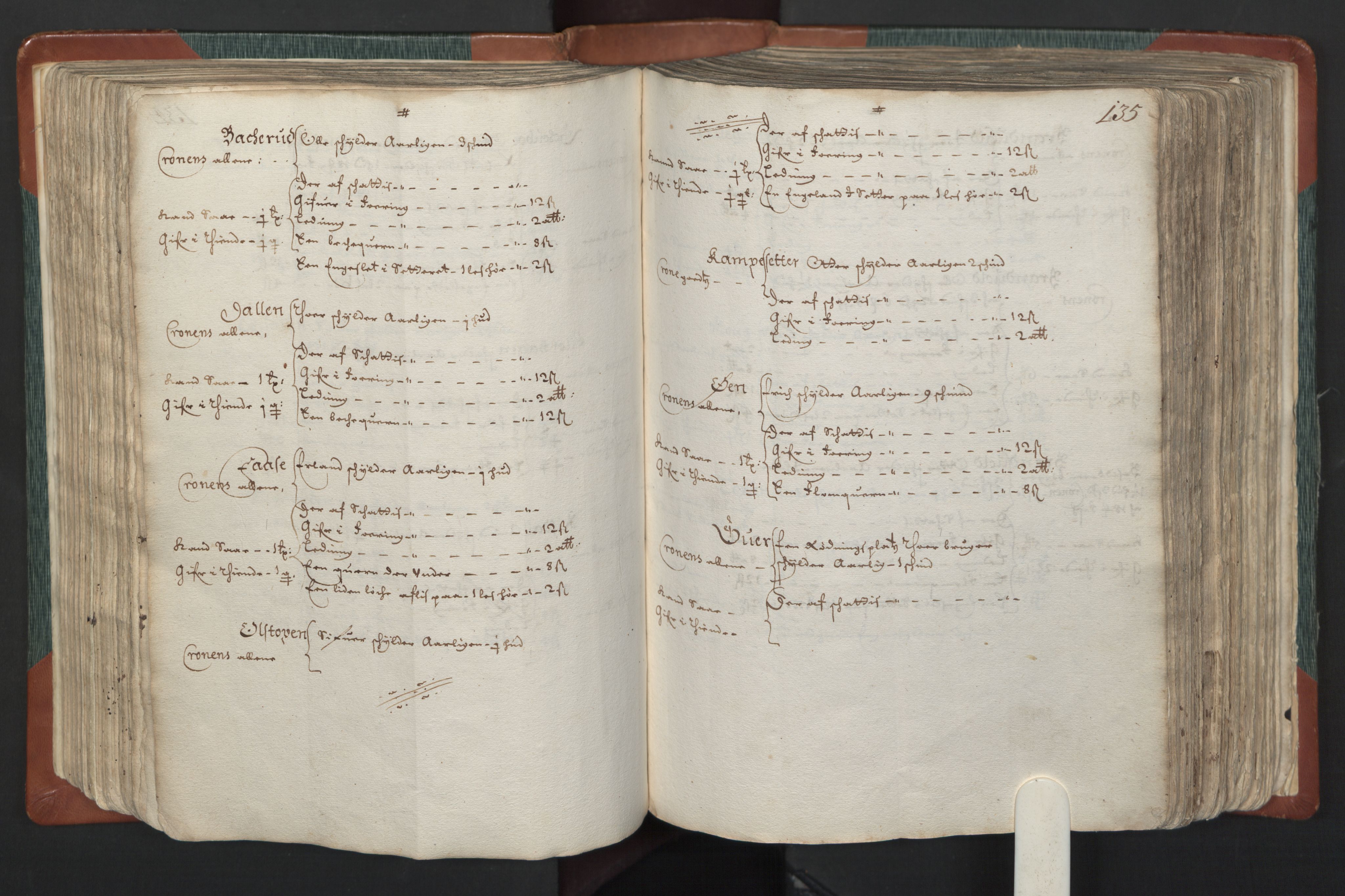Rentekammeret inntil 1814, Realistisk ordnet avdeling, AV/RA-EA-4070/L/L0008: Oppland lagdømme. Alminnelig jordebok med skatteligning for Gudbrandsdalen og Hedemarken., 1661, s. 134b-135a
