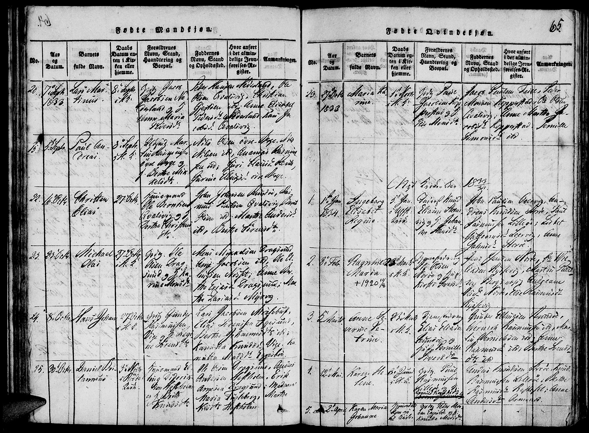 Ministerialprotokoller, klokkerbøker og fødselsregistre - Møre og Romsdal, AV/SAT-A-1454/507/L0069: Ministerialbok nr. 507A04, 1816-1841, s. 65