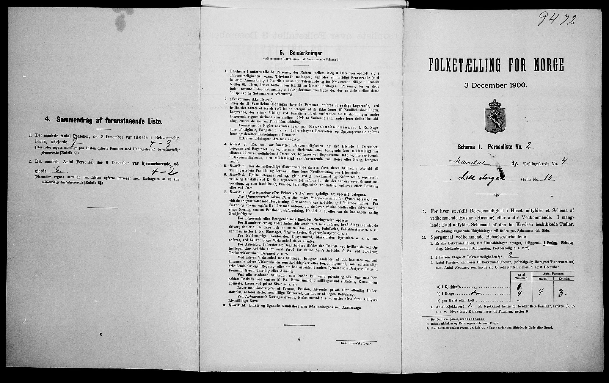 SAK, Folketelling 1900 for 1002 Mandal ladested, 1900, s. 558