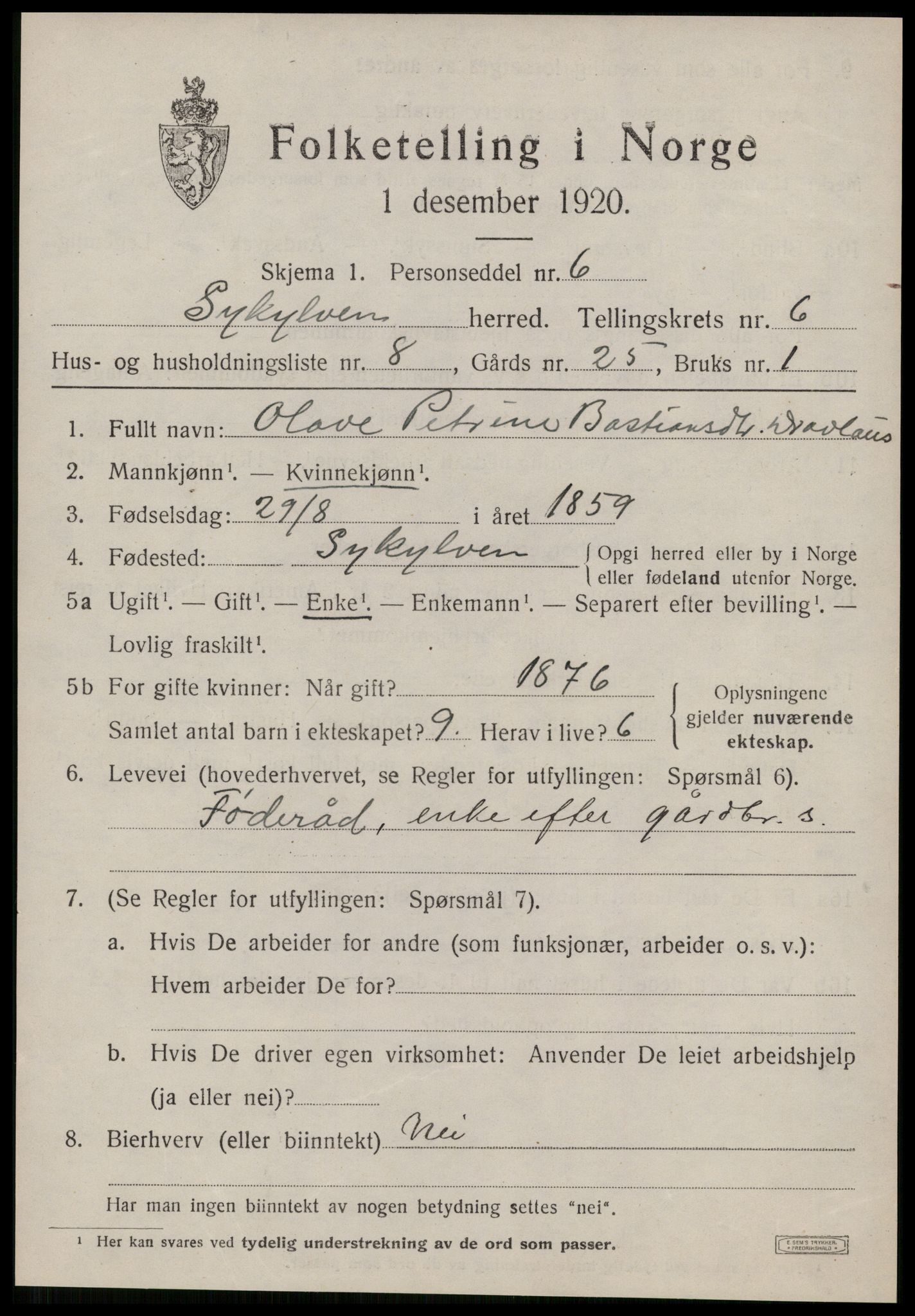 SAT, Folketelling 1920 for 1528 Sykkylven herred, 1920, s. 3729