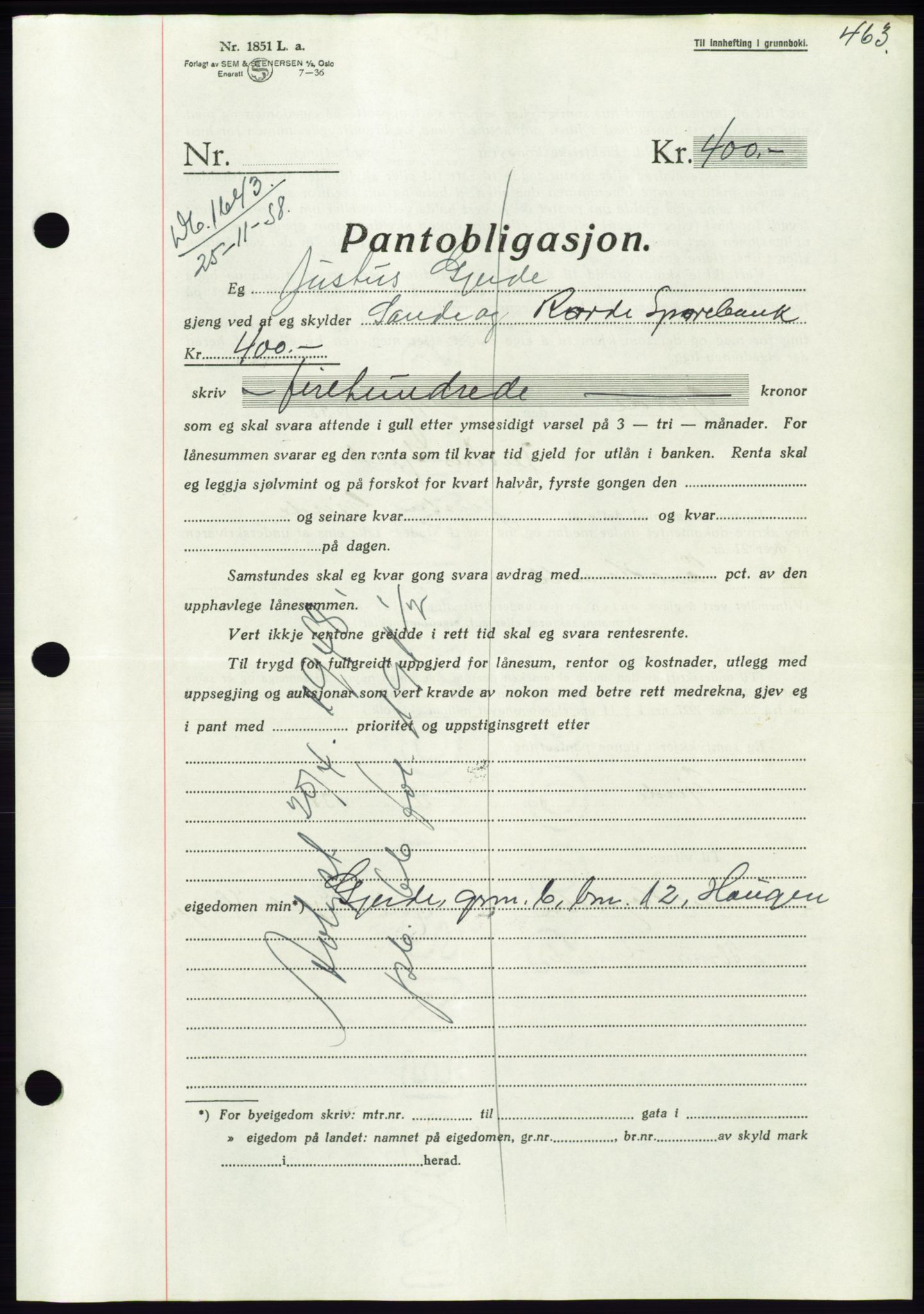 Søre Sunnmøre sorenskriveri, AV/SAT-A-4122/1/2/2C/L0066: Pantebok nr. 60, 1938-1938, Dagboknr: 1643/1938