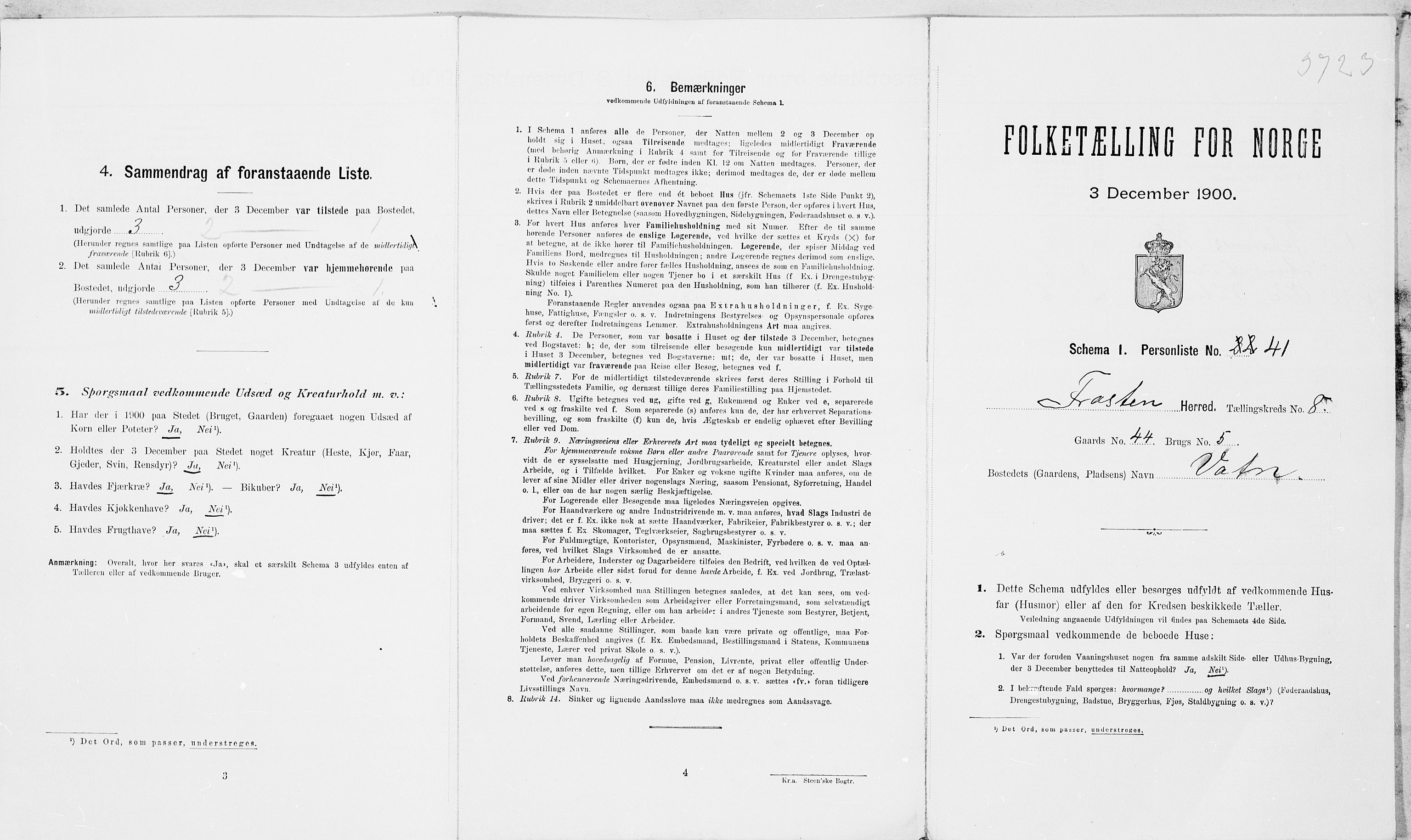 SAT, Folketelling 1900 for 1717 Frosta herred, 1900, s. 1001