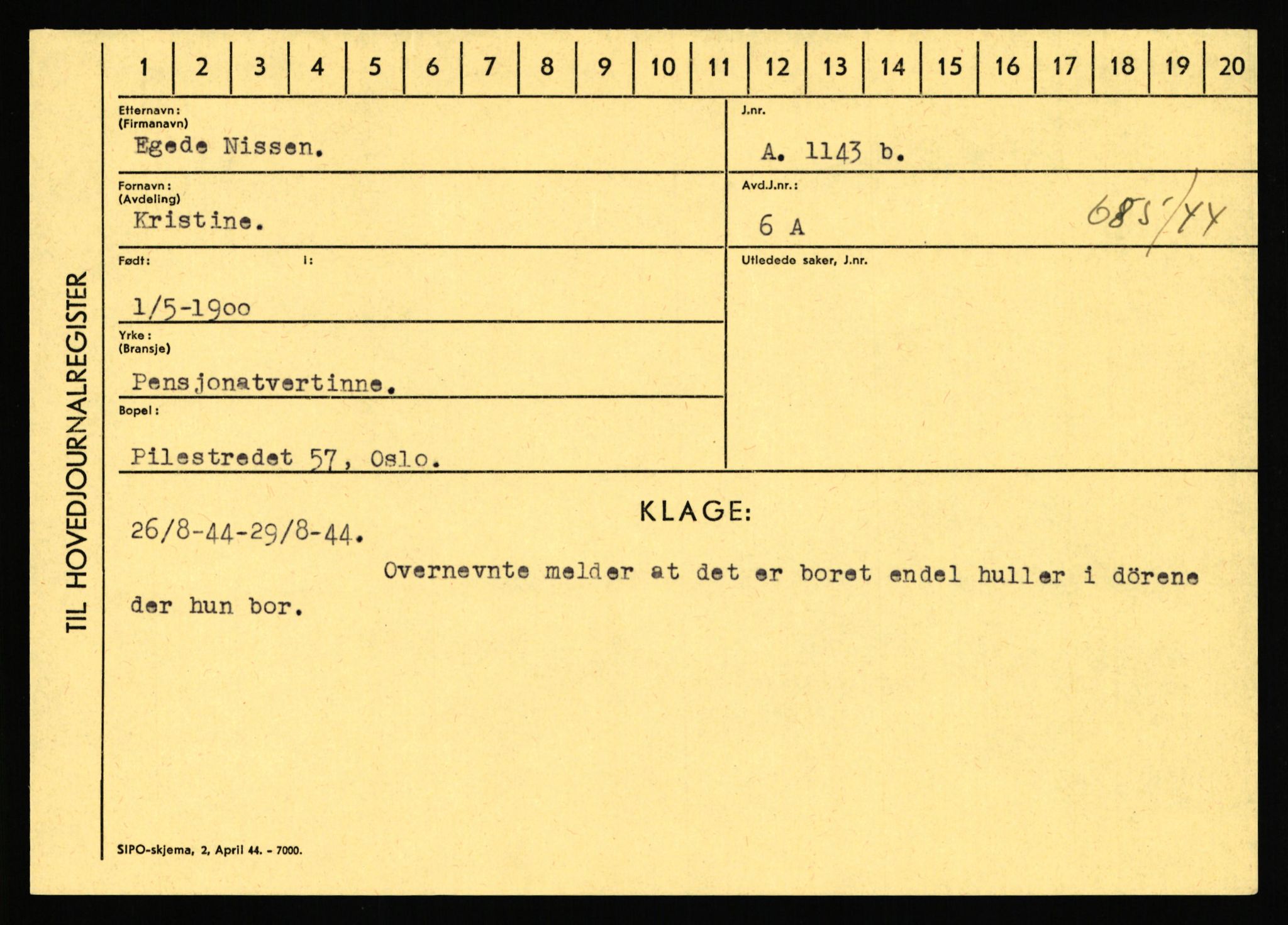 Statspolitiet - Hovedkontoret / Osloavdelingen, AV/RA-S-1329/C/Ca/L0003: Brechan - Eichinger	, 1943-1945, s. 4809