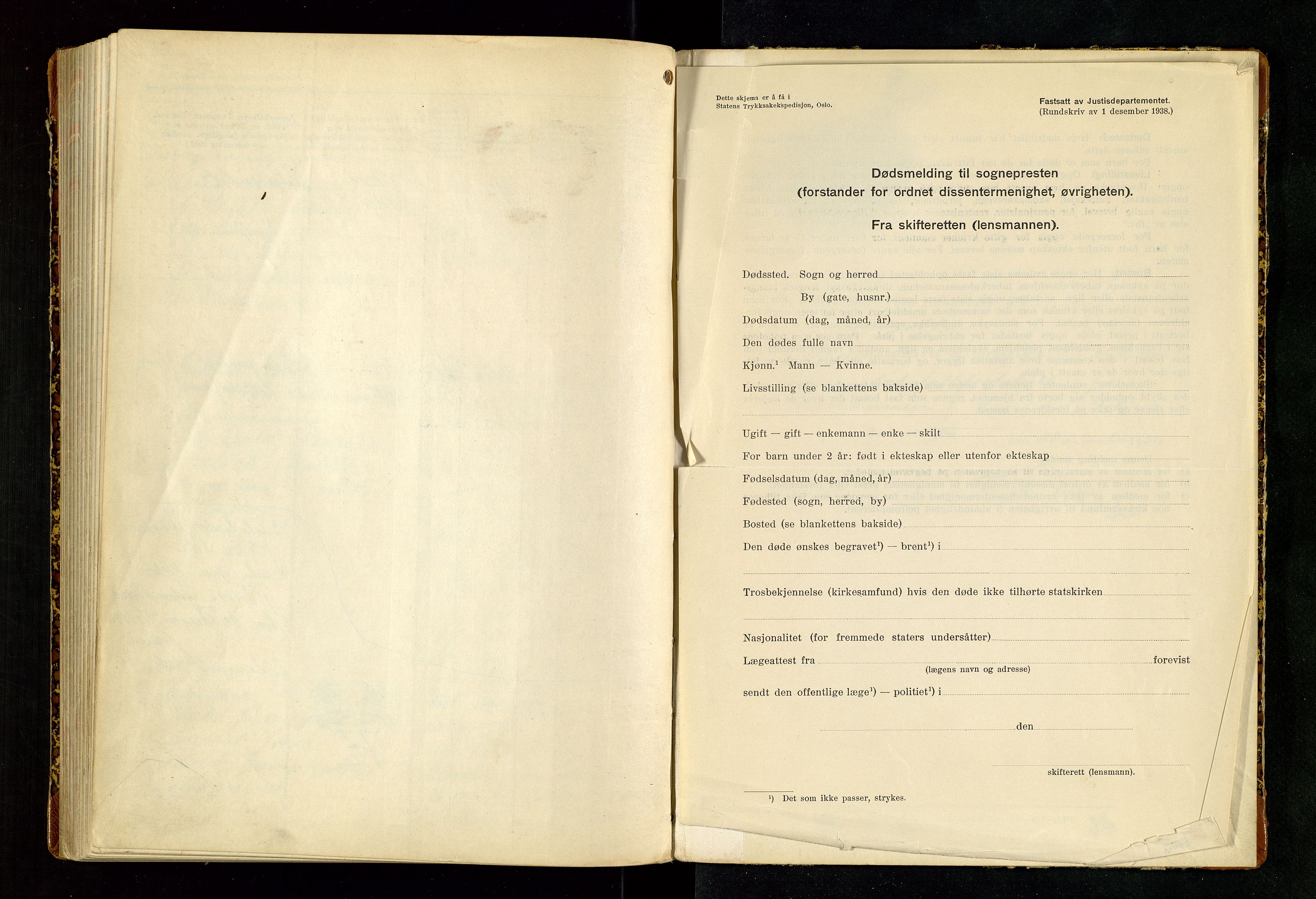 Lunder lensmannskontor, AV/SAKO-A-619/H/Ha/L0003: Dødsanmeldelsesprotokoll, 1937-1954