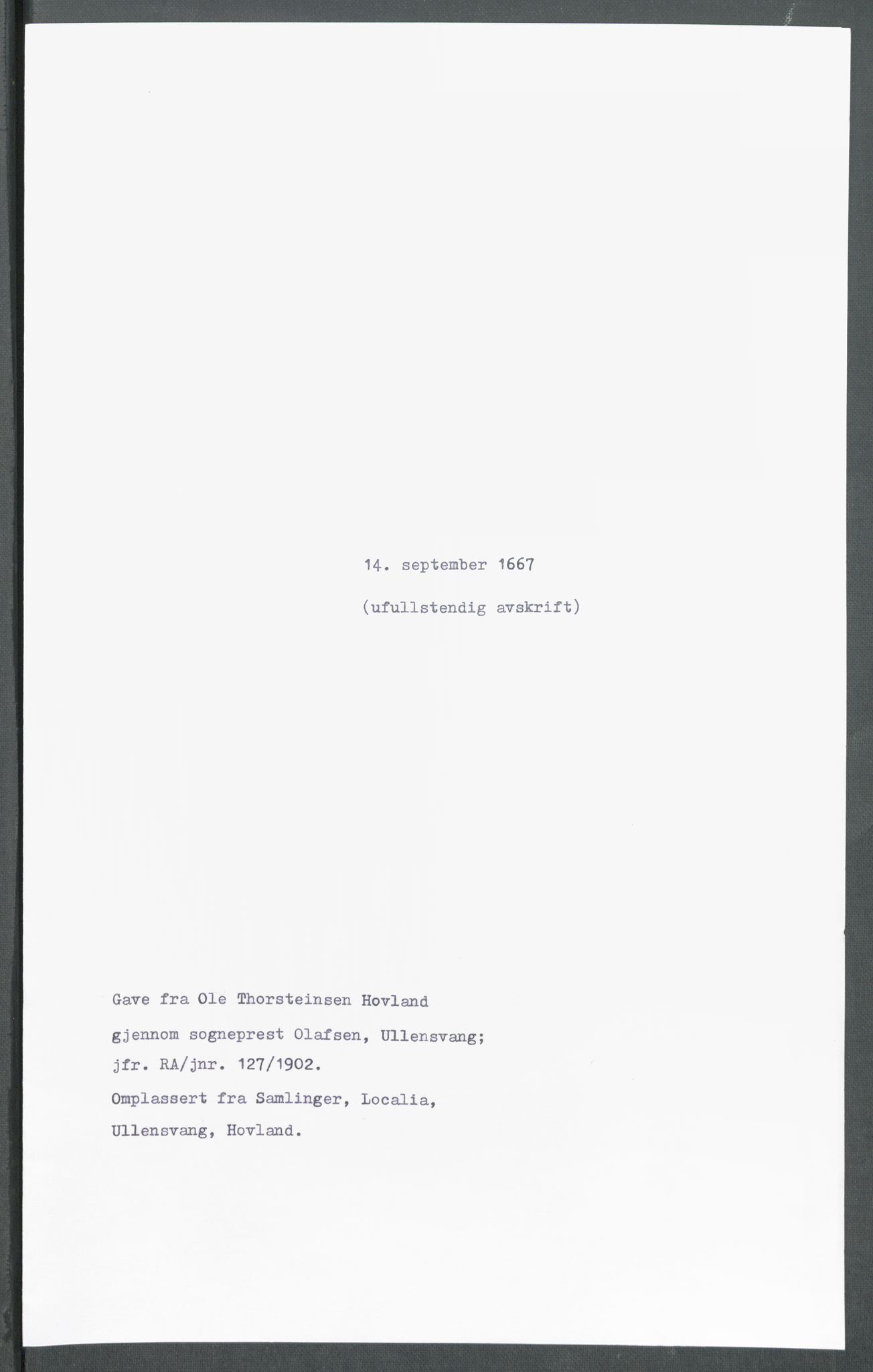 Riksarkivets diplomsamling, RA/EA-5965/F02/L0171: Dokumenter, 1667-1670, s. 65