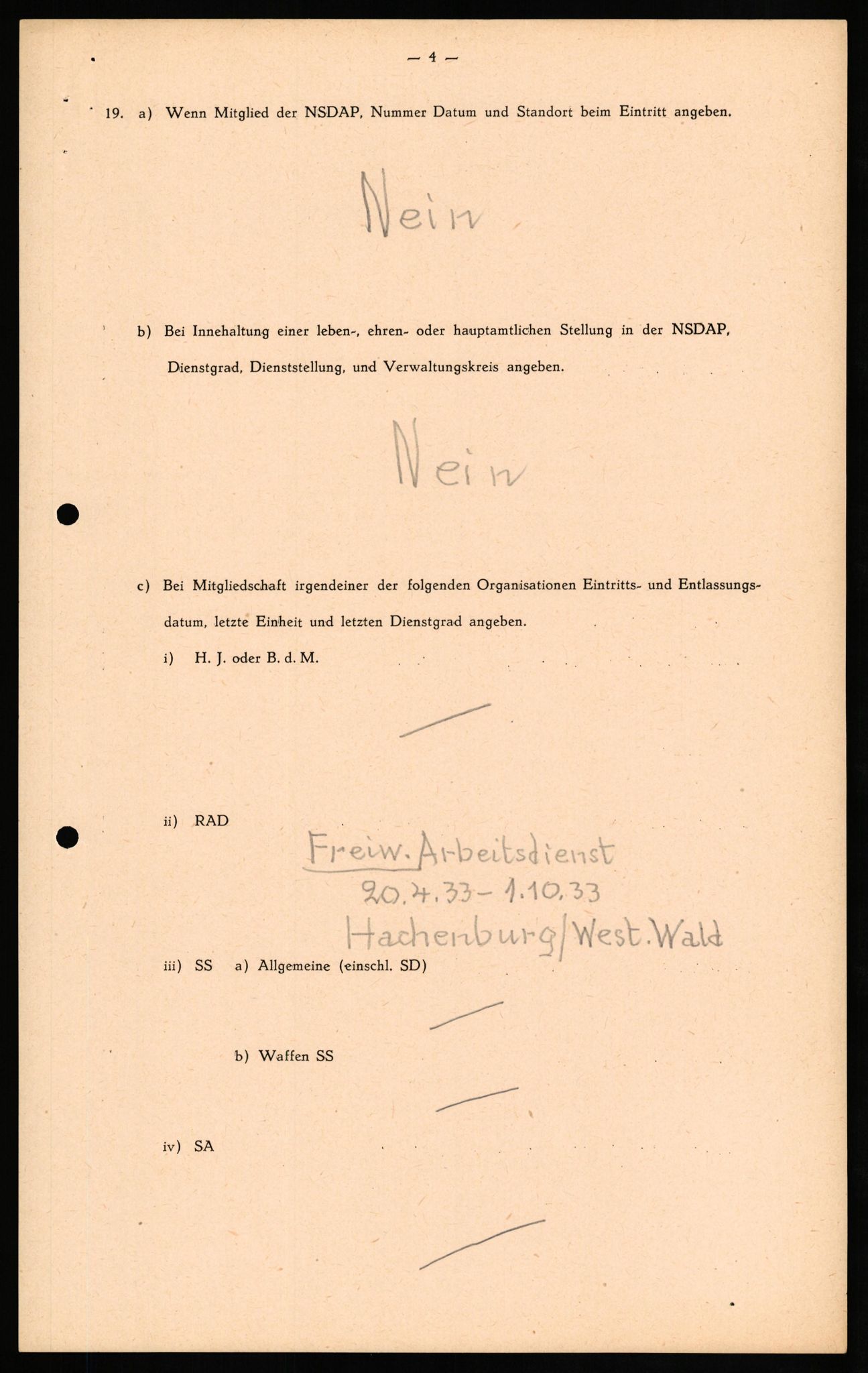 Forsvaret, Forsvarets overkommando II, AV/RA-RAFA-3915/D/Db/L0024: CI Questionaires. Tyske okkupasjonsstyrker i Norge. Tyskere., 1945-1946, s. 90