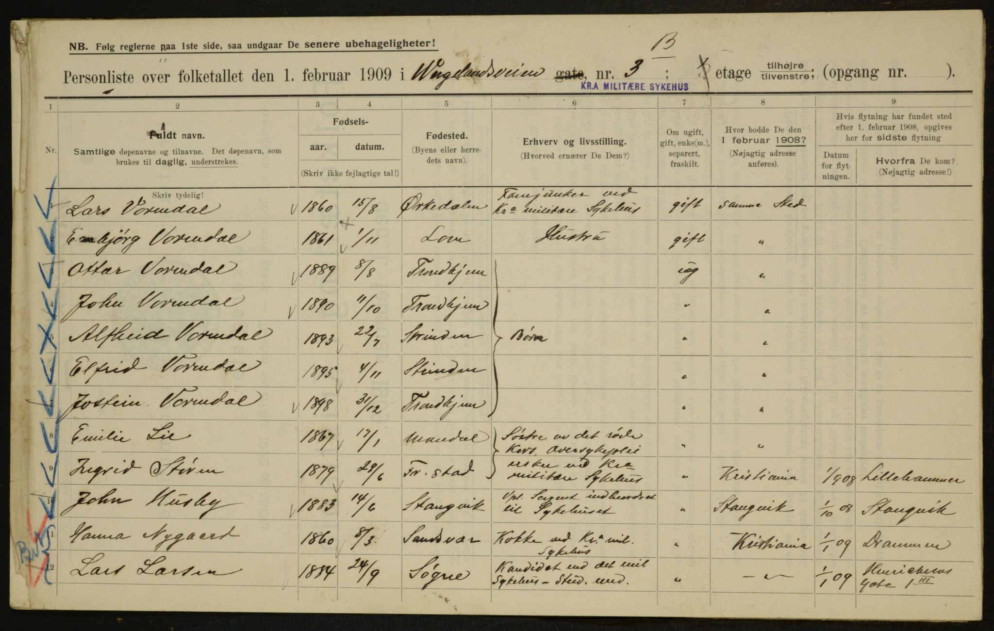 OBA, Kommunal folketelling 1.2.1909 for Kristiania kjøpstad, 1909, s. 115972