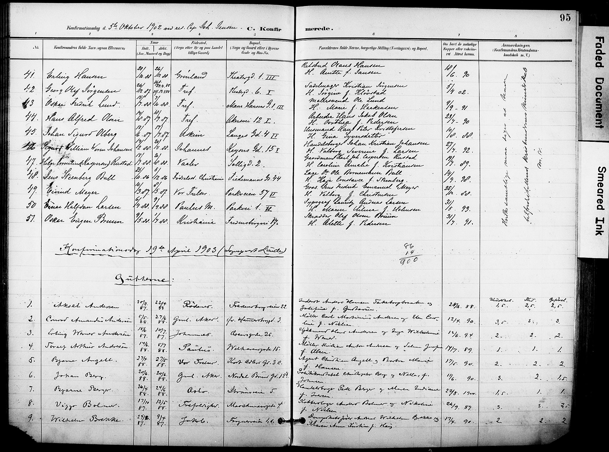 Trefoldighet prestekontor Kirkebøker, AV/SAO-A-10882/F/Fb/L0004: Ministerialbok nr. II 4, 1896-1915, s. 95
