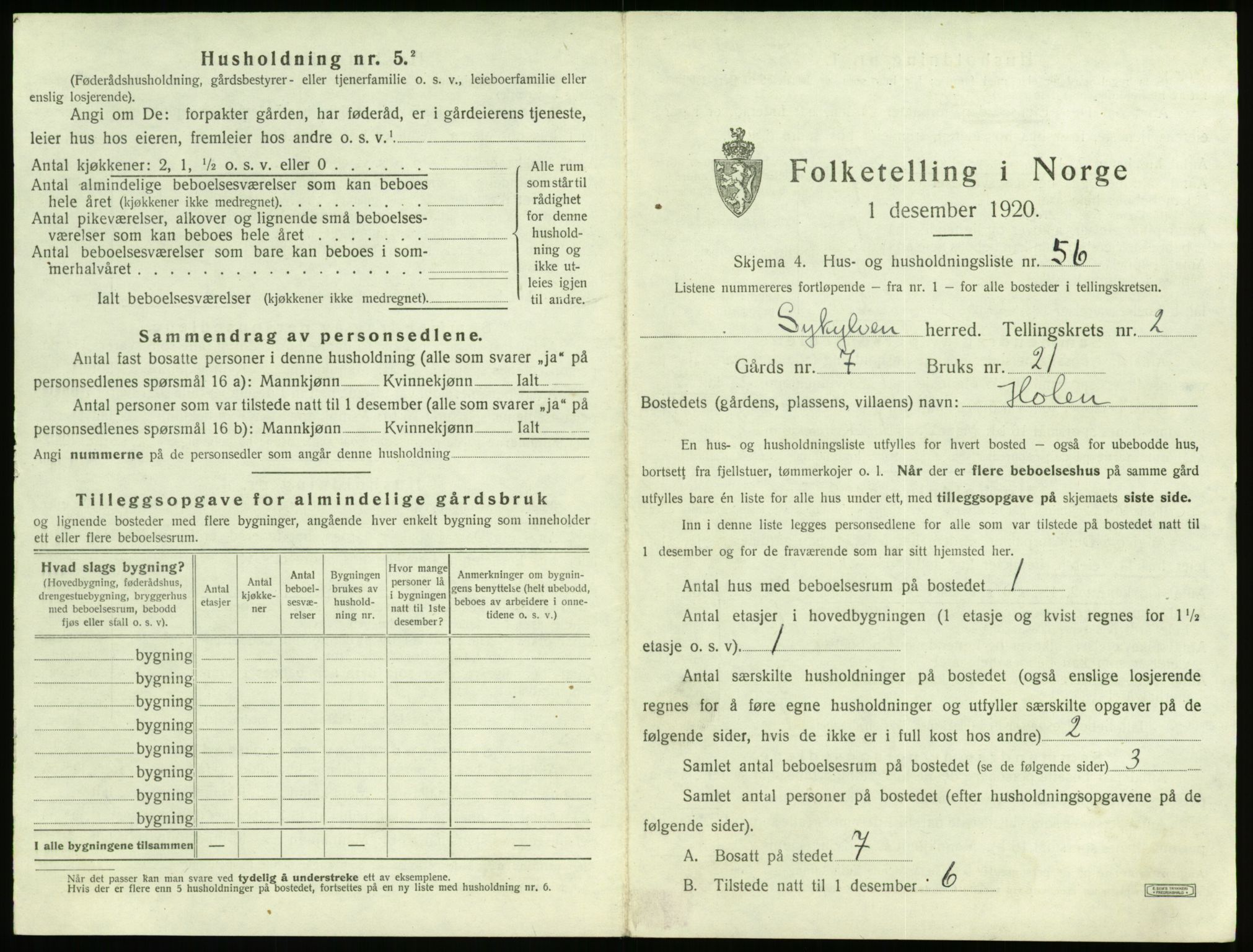 SAT, Folketelling 1920 for 1528 Sykkylven herred, 1920, s. 235