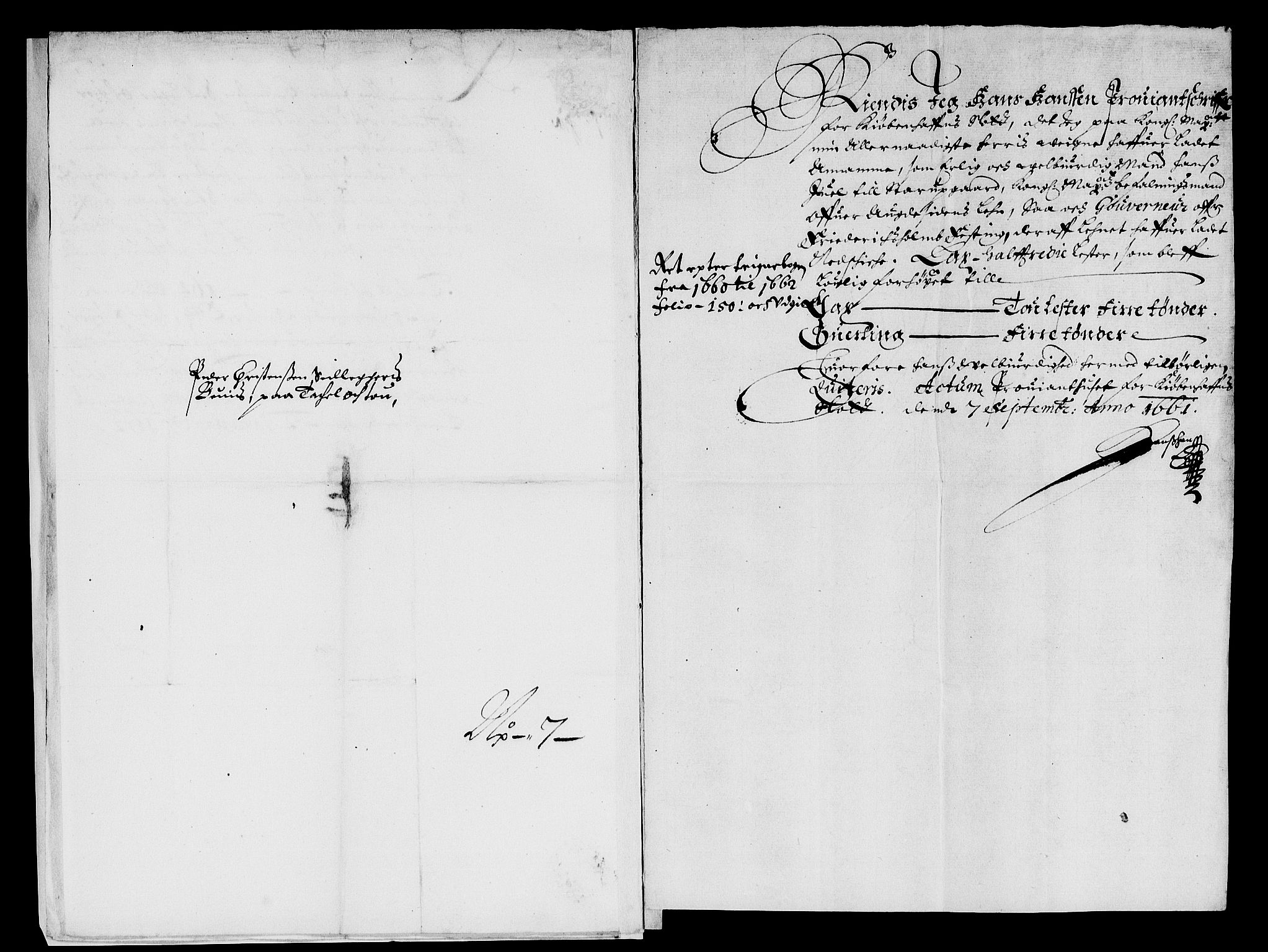 Rentekammeret inntil 1814, Reviderte regnskaper, Lensregnskaper, AV/RA-EA-5023/R/Rb/Rbq/L0050: Nedenes len. Mandals len. Råbyggelag., 1660-1661