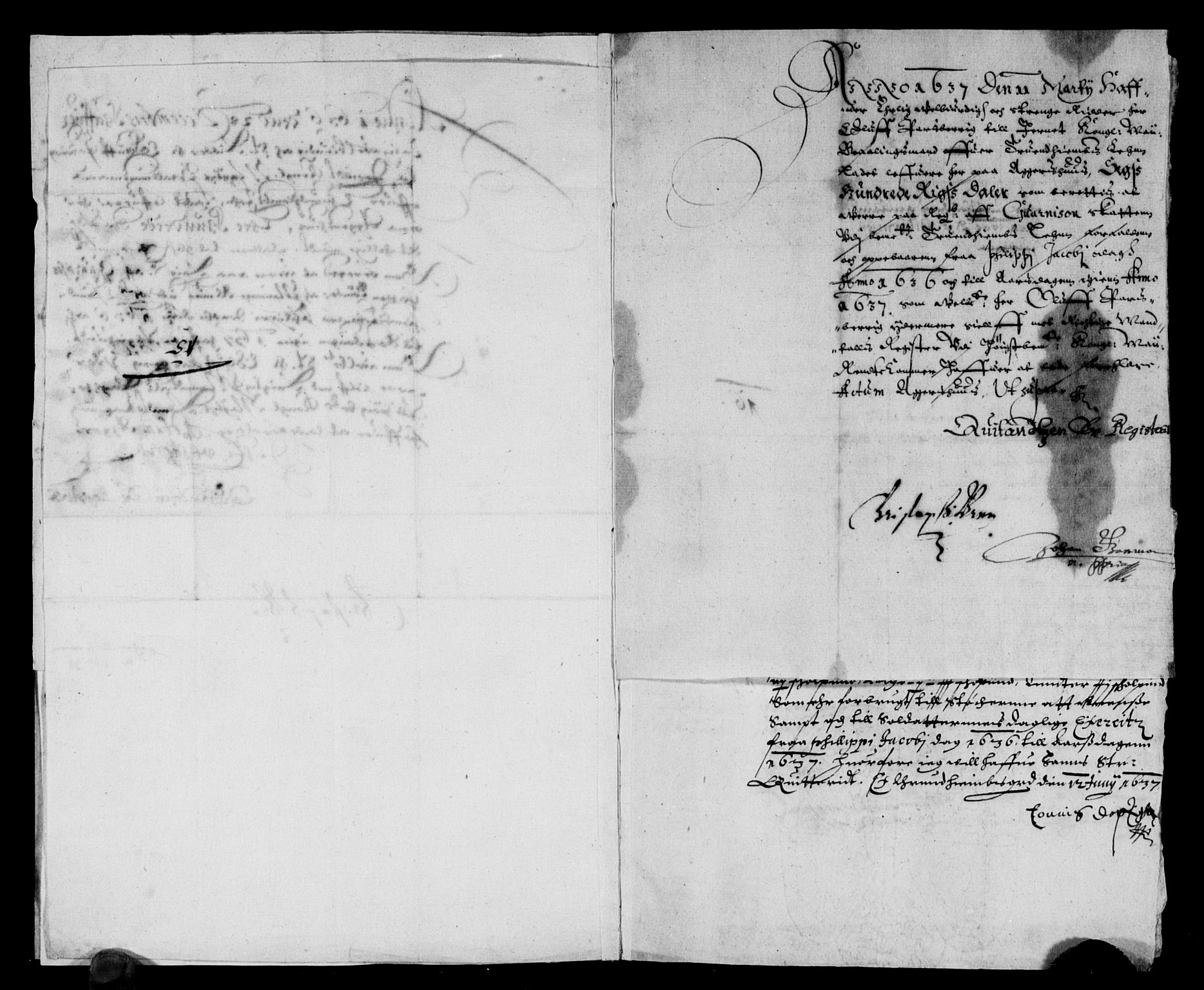 Rentekammeret inntil 1814, Reviderte regnskaper, Lensregnskaper, AV/RA-EA-5023/R/Rb/Rbw/L0060: Trondheim len, 1636-1638