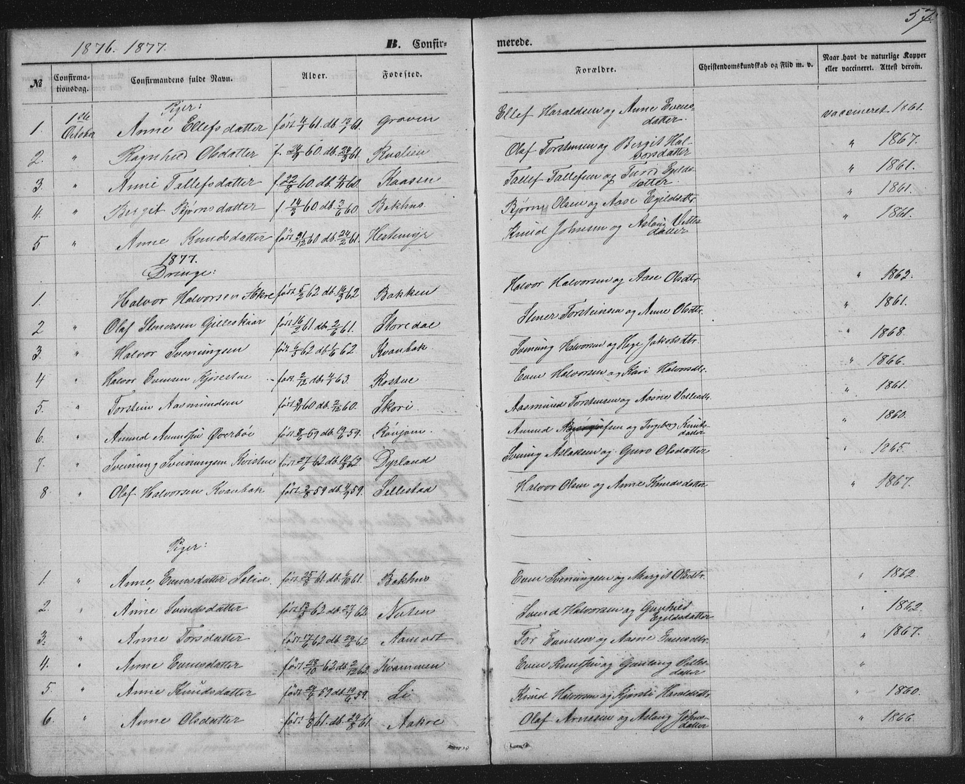 Seljord kirkebøker, AV/SAKO-A-20/G/Gc/L0002: Klokkerbok nr. III 2, 1872-1886, s. 57