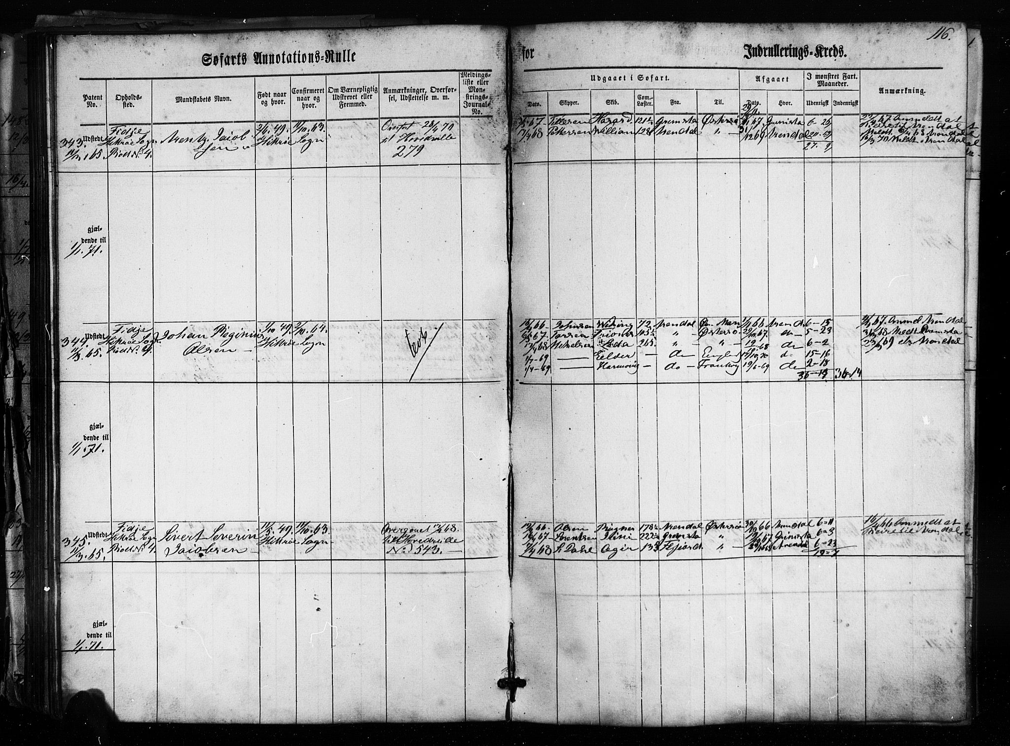 Flekkefjord mønstringskrets, AV/SAK-2031-0018/F/Fa/L0004: Annotasjonsrulle nr 1-435 med register, Æ-1, 1860-1867, s. 137