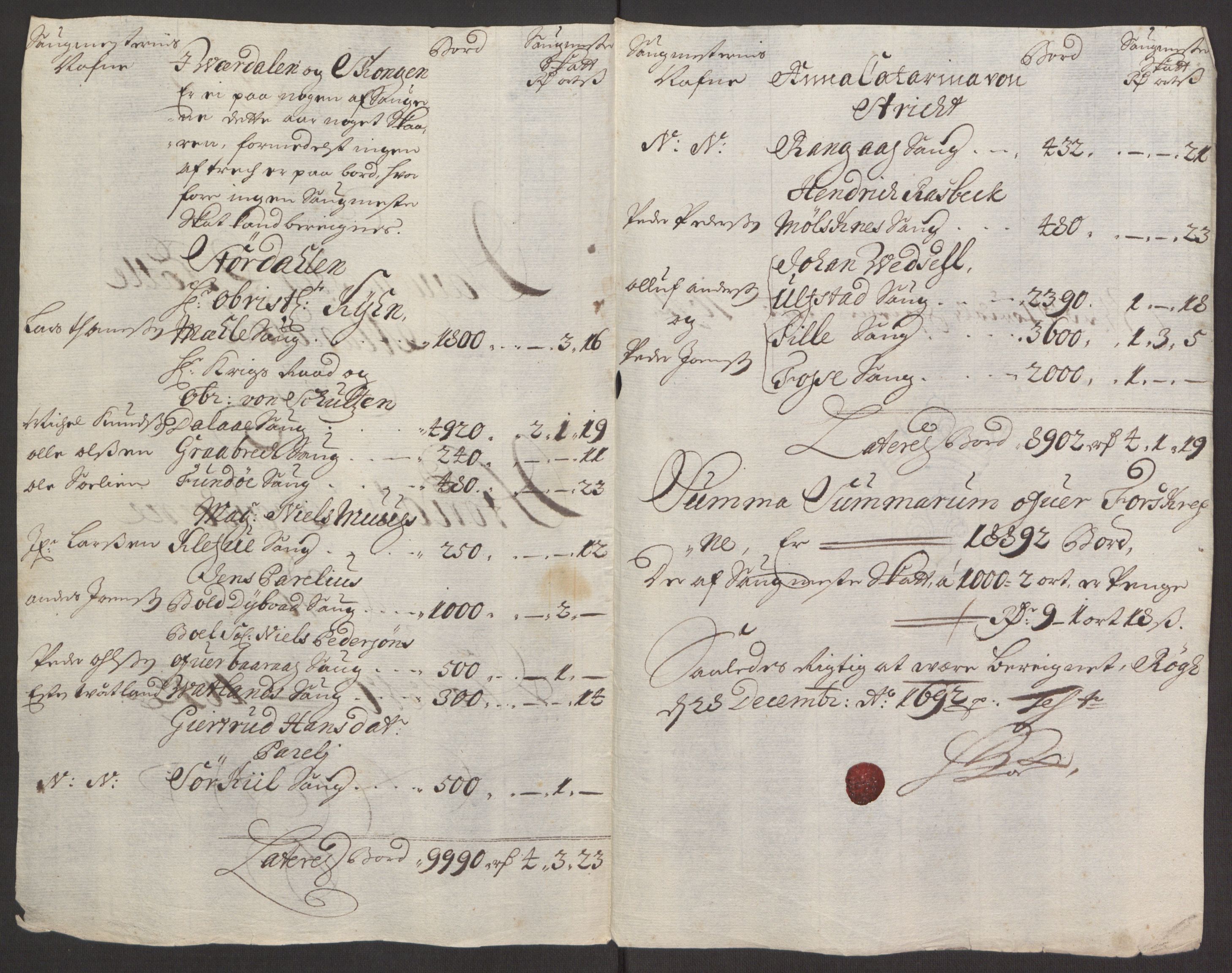 Rentekammeret inntil 1814, Reviderte regnskaper, Fogderegnskap, AV/RA-EA-4092/R62/L4185: Fogderegnskap Stjørdal og Verdal, 1692, s. 85