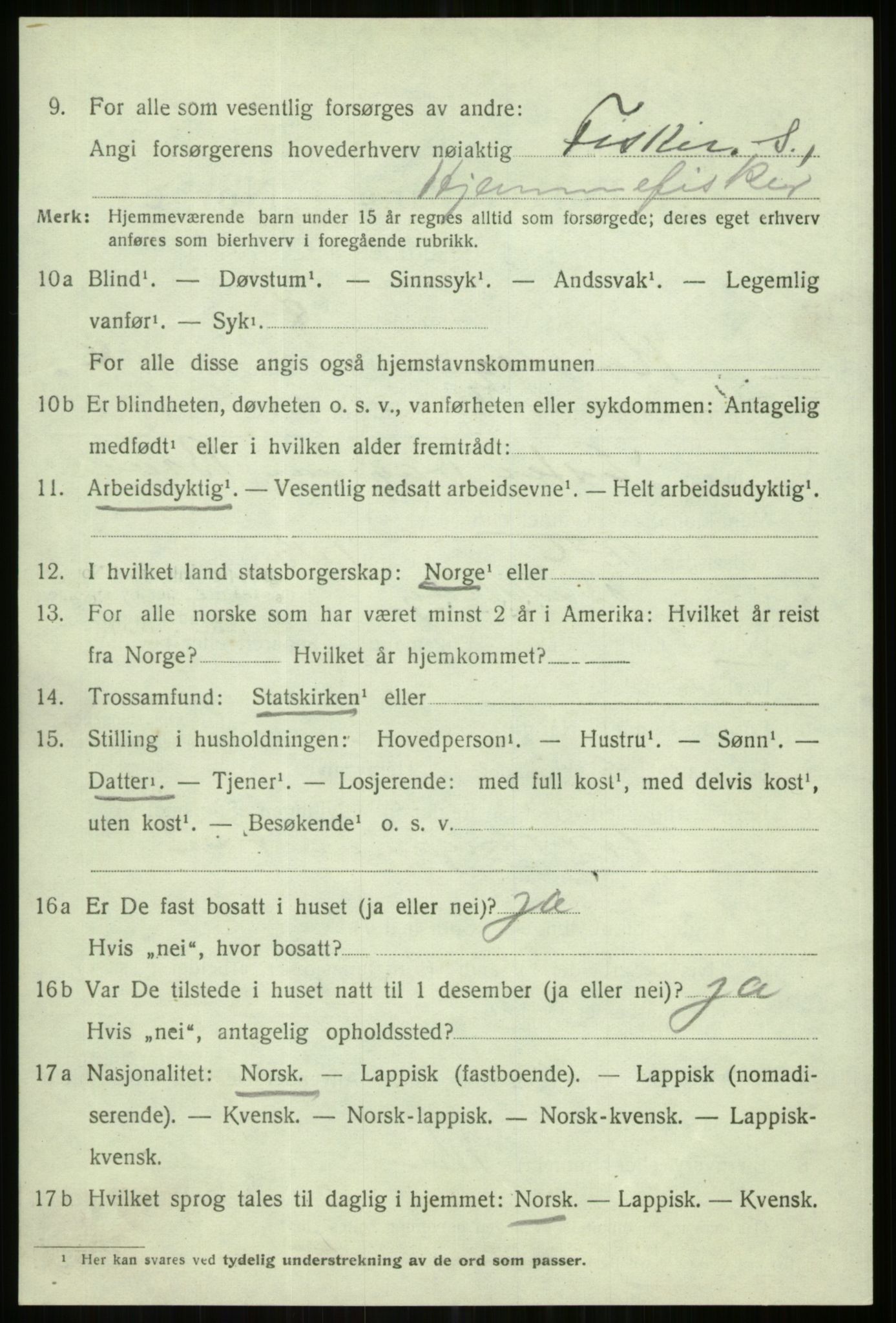 SATØ, Folketelling 1920 for 1936 Karlsøy herred, 1920, s. 2054