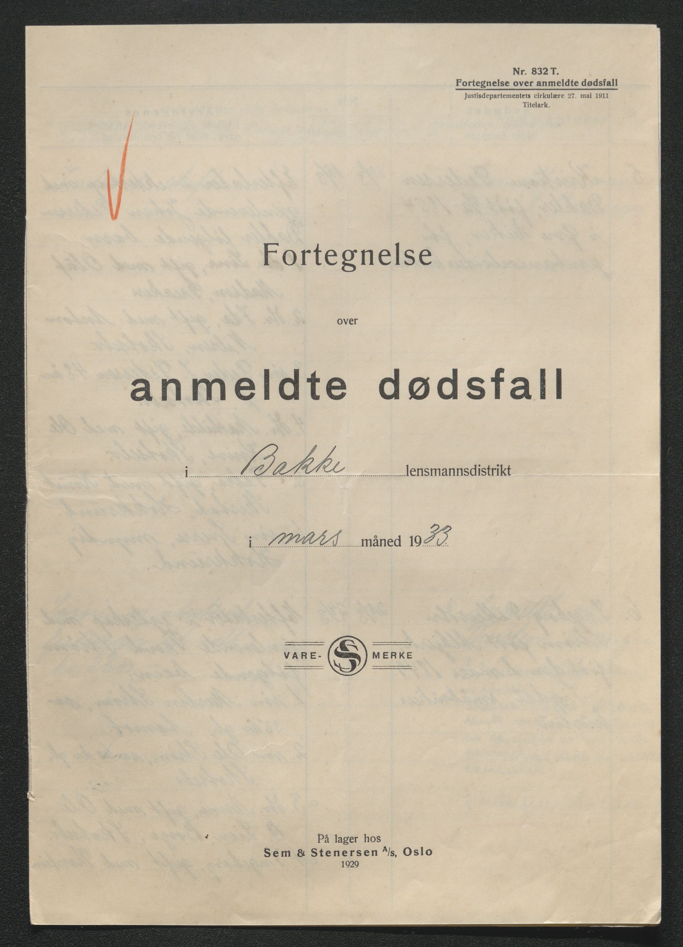 Eiker, Modum og Sigdal sorenskriveri, AV/SAKO-A-123/H/Ha/Hab/L0048: Dødsfallsmeldinger, 1933, s. 156