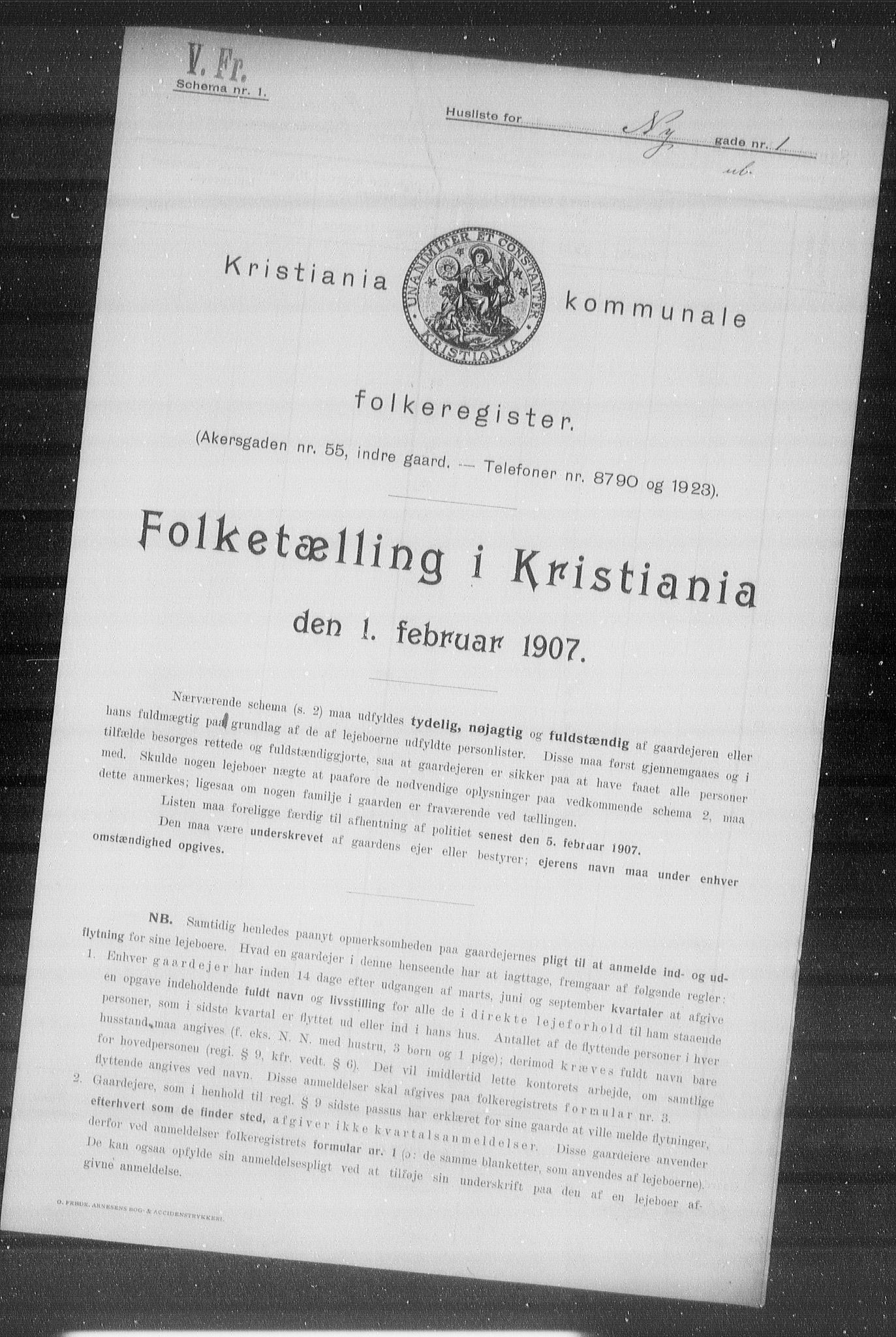OBA, Kommunal folketelling 1.2.1907 for Kristiania kjøpstad, 1907, s. 37909