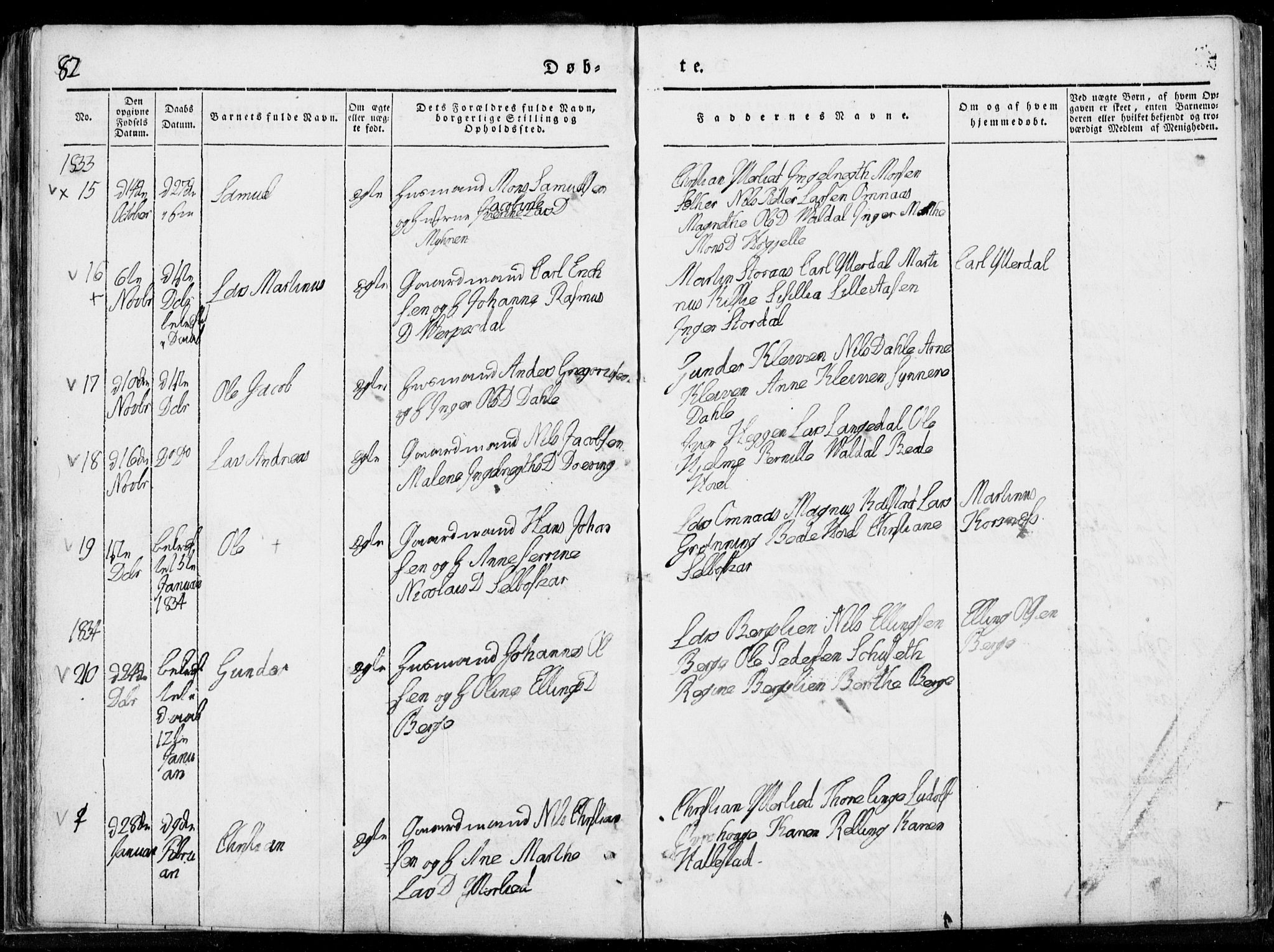 Ministerialprotokoller, klokkerbøker og fødselsregistre - Møre og Romsdal, AV/SAT-A-1454/519/L0247: Ministerialbok nr. 519A06, 1827-1846, s. 82